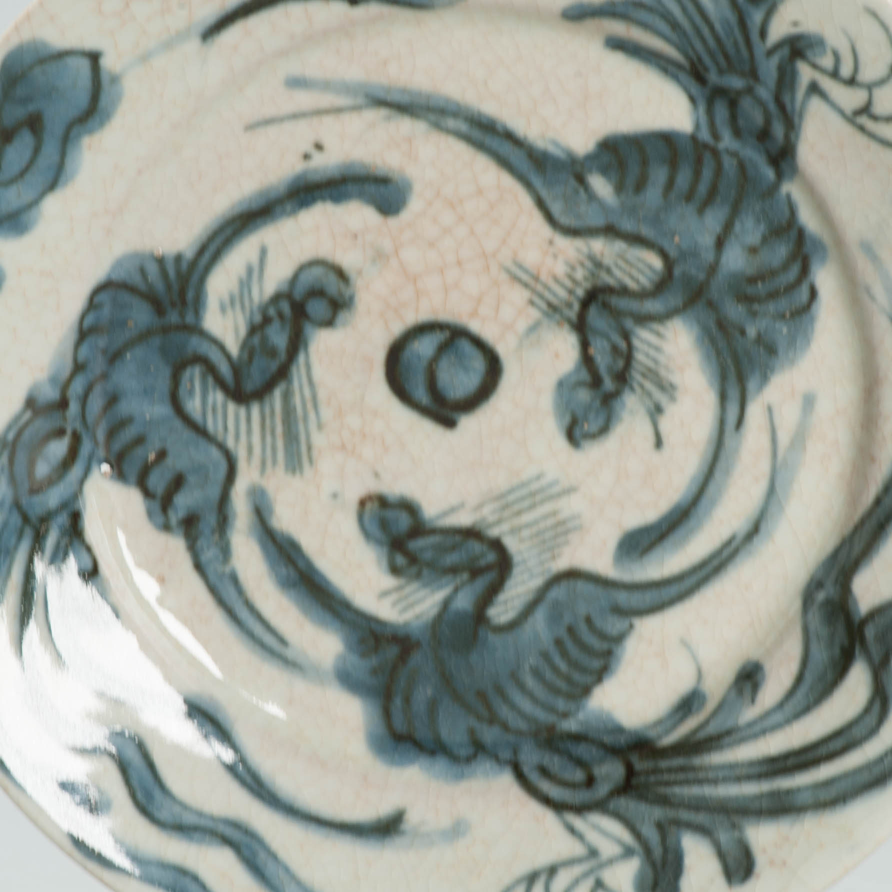 Antique Chinese 16/17C Chinese Porcelain Dish Swatow Phoenixes in Flight - Image 4