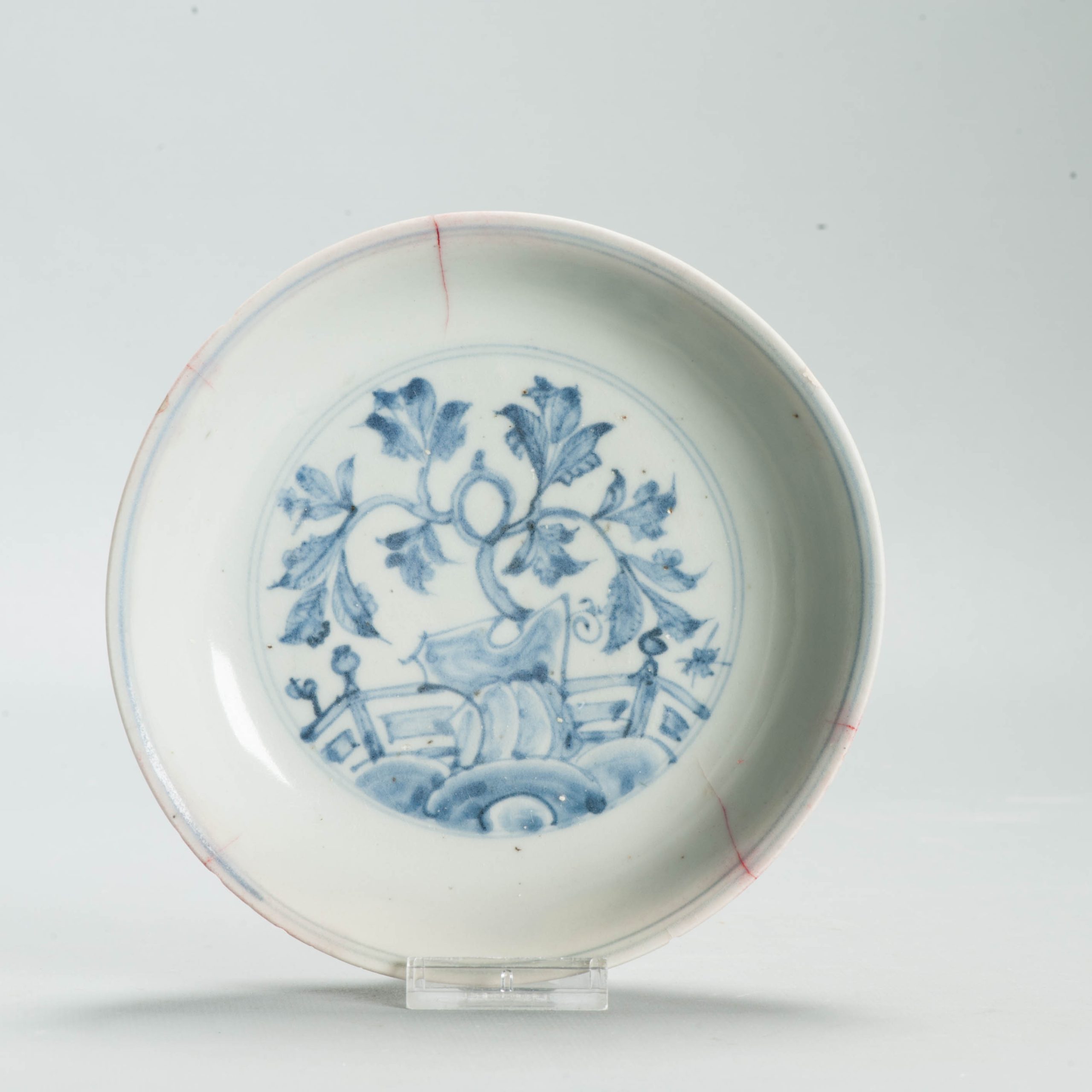 Antique Ming Hongzhi Zhengde Chinese Blue White Porcelain Garden Plate 16C - 图片 10