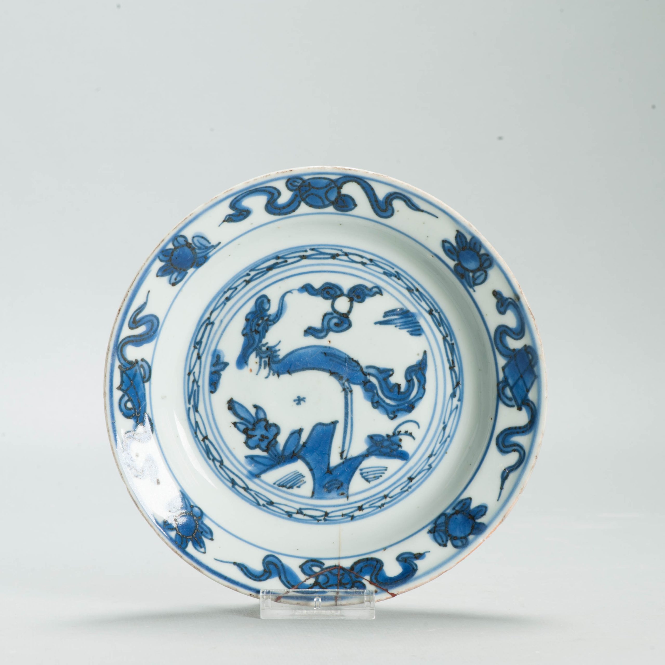 Antique Chinese Porcelain Ming 1540-1580 Jiajing Wanli Fenghuang Phoenix Plate - Image 10