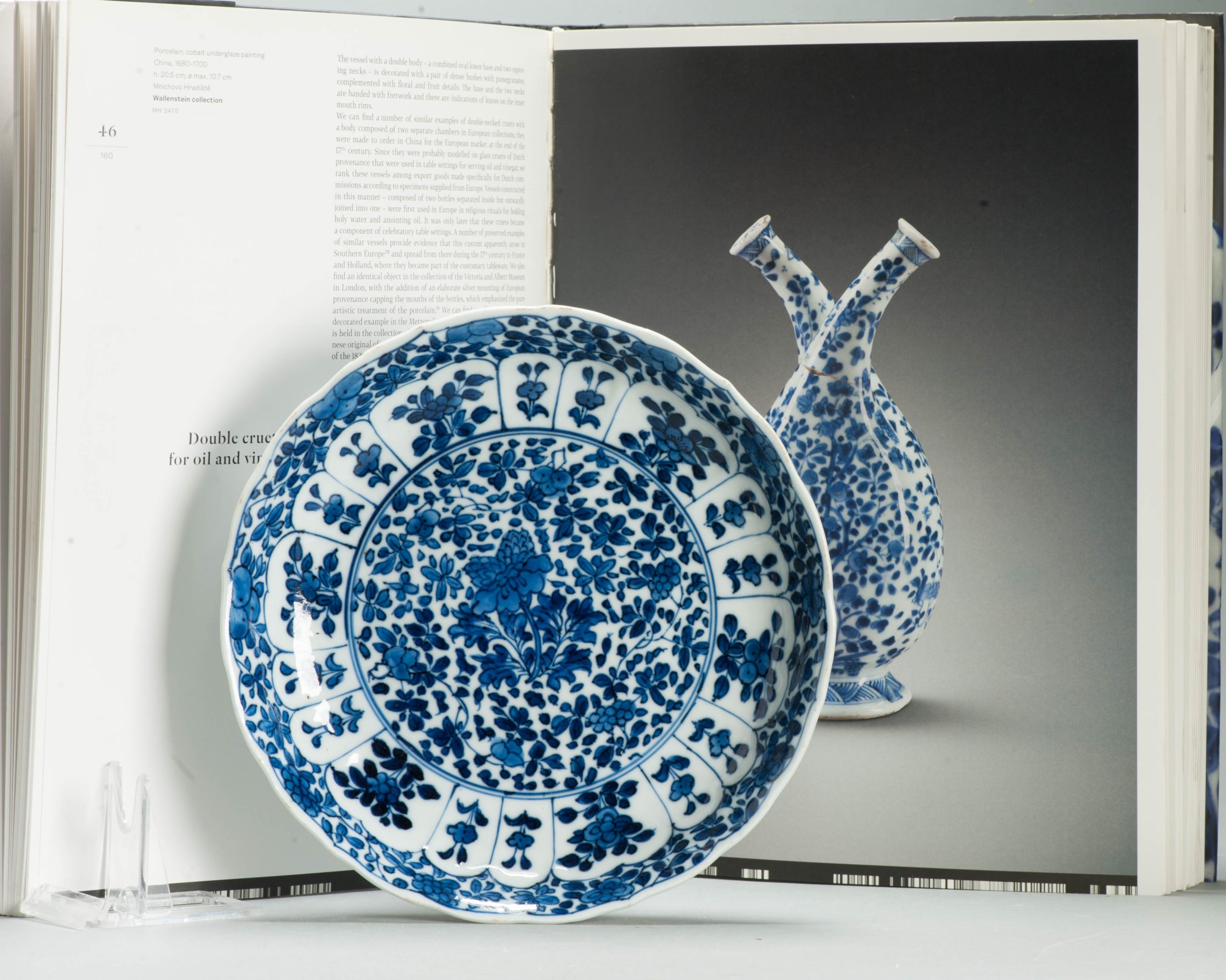 Antique Chinese 1700 Kangxi Blue & White Porcelain Dish Qing Dynasty Marked - Image 2