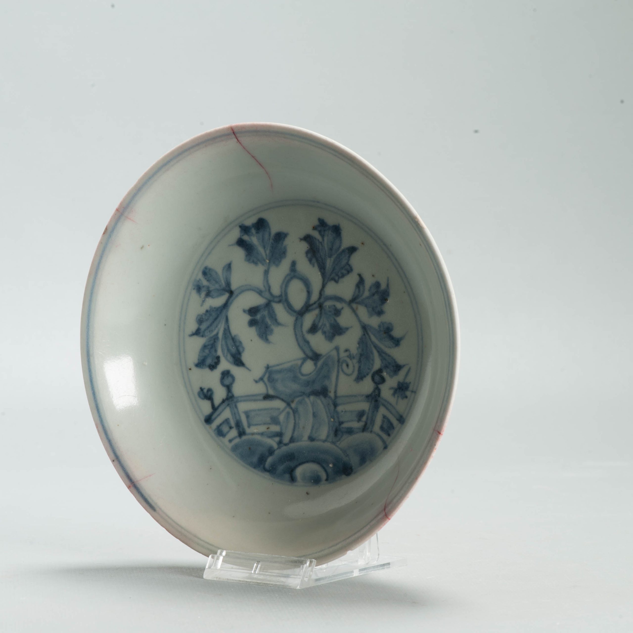 Antique Ming Hongzhi Zhengde Chinese Blue White Porcelain Garden Plate 16C - 图片 9