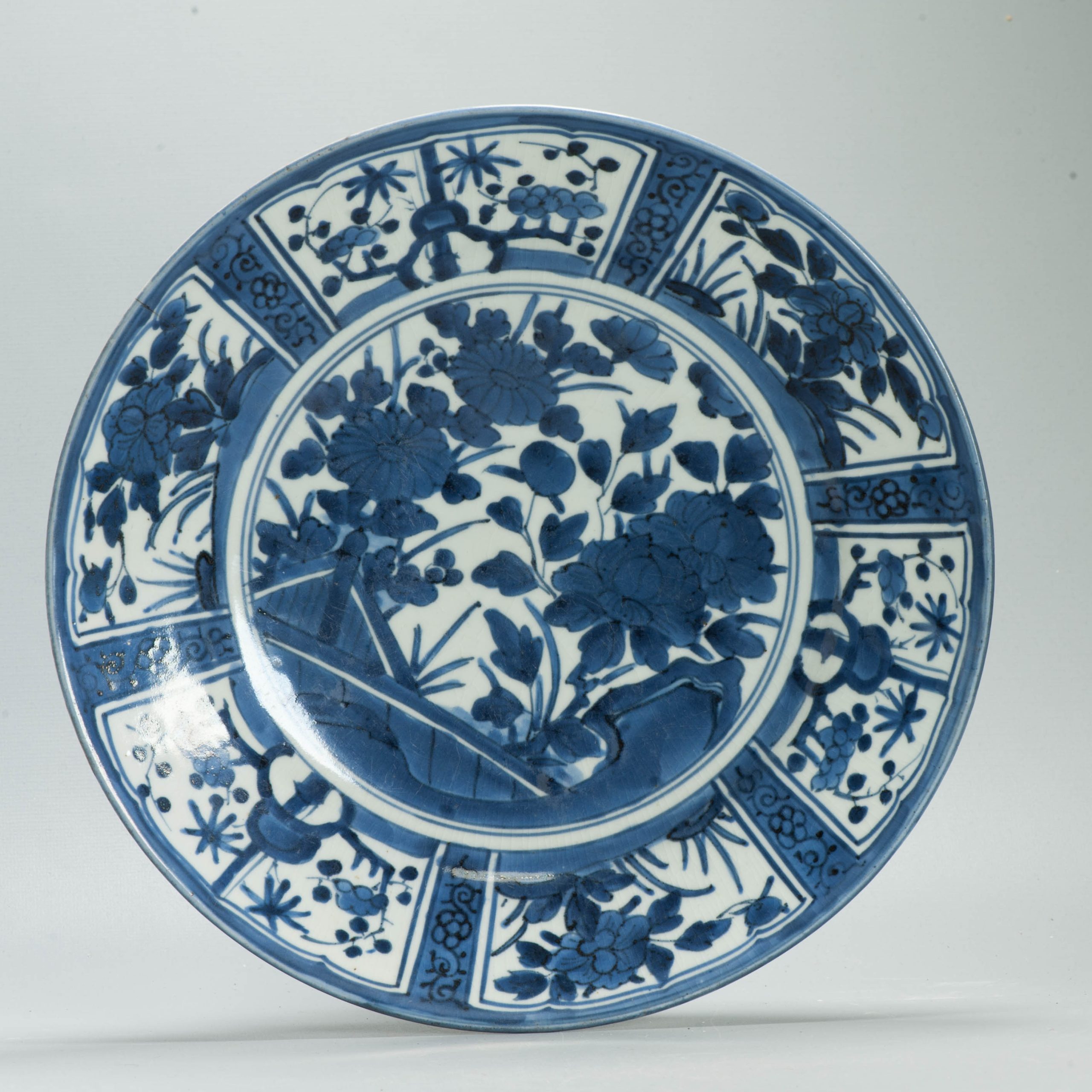 32CM Antique Kraak Edo period 1680-1690 Japanese Porcelain Charger Arita - 图片 5