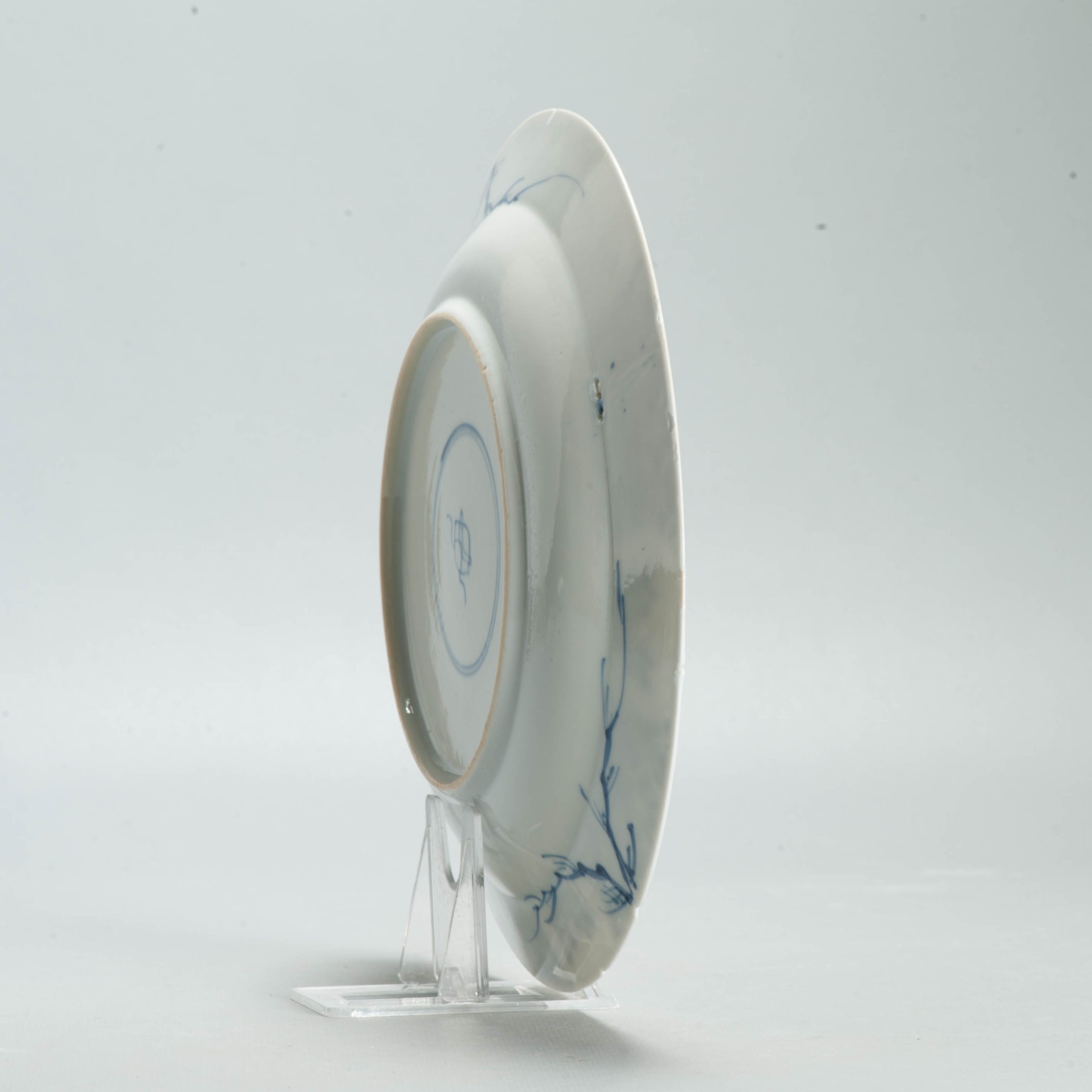 Antique Chinese Porcelain Kangxi Period Plate Dish Ducks Flowers Marked - Image 5