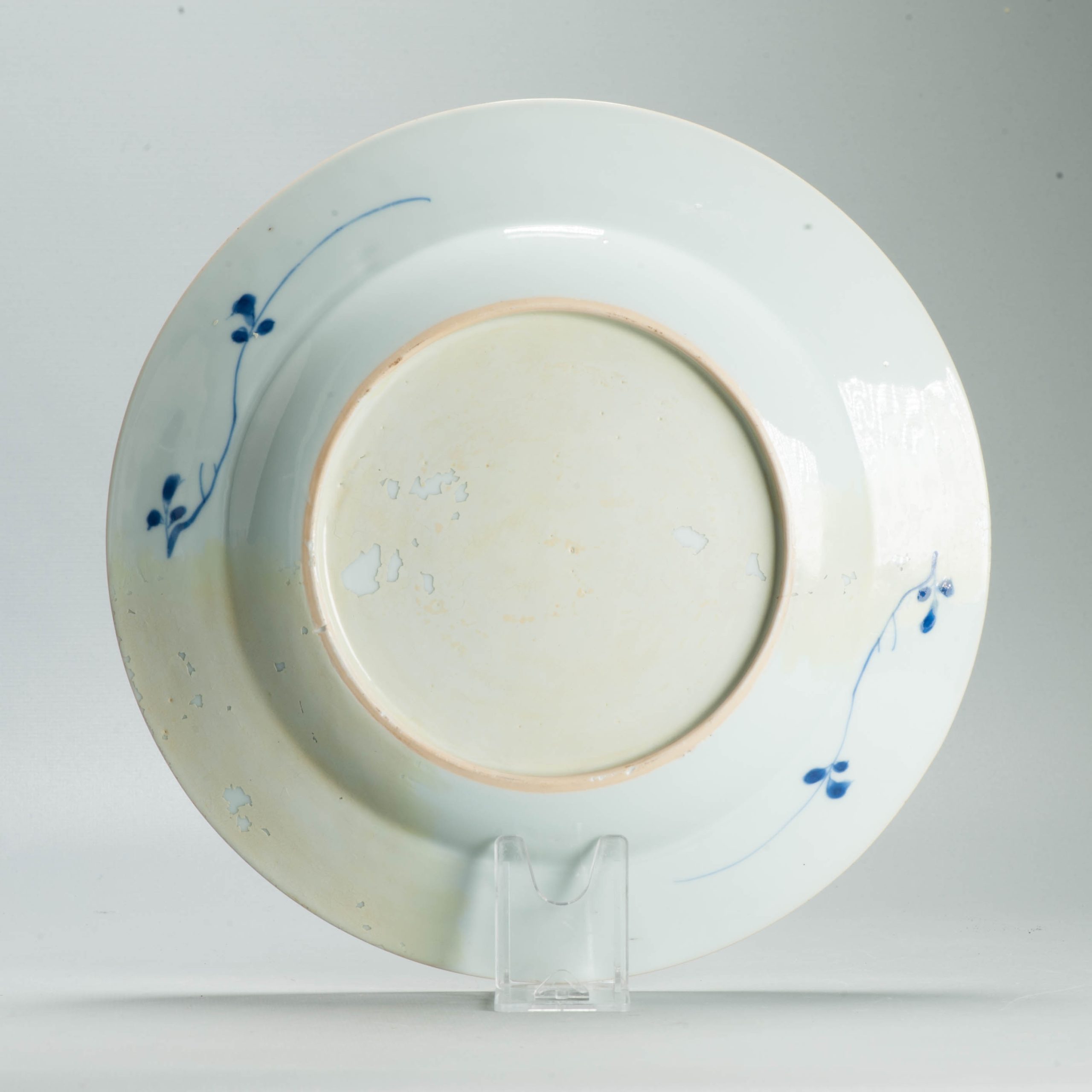 Antique 18th c Chinese Blue & White Porcelain Dish Flowers and Garden - 图片 8
