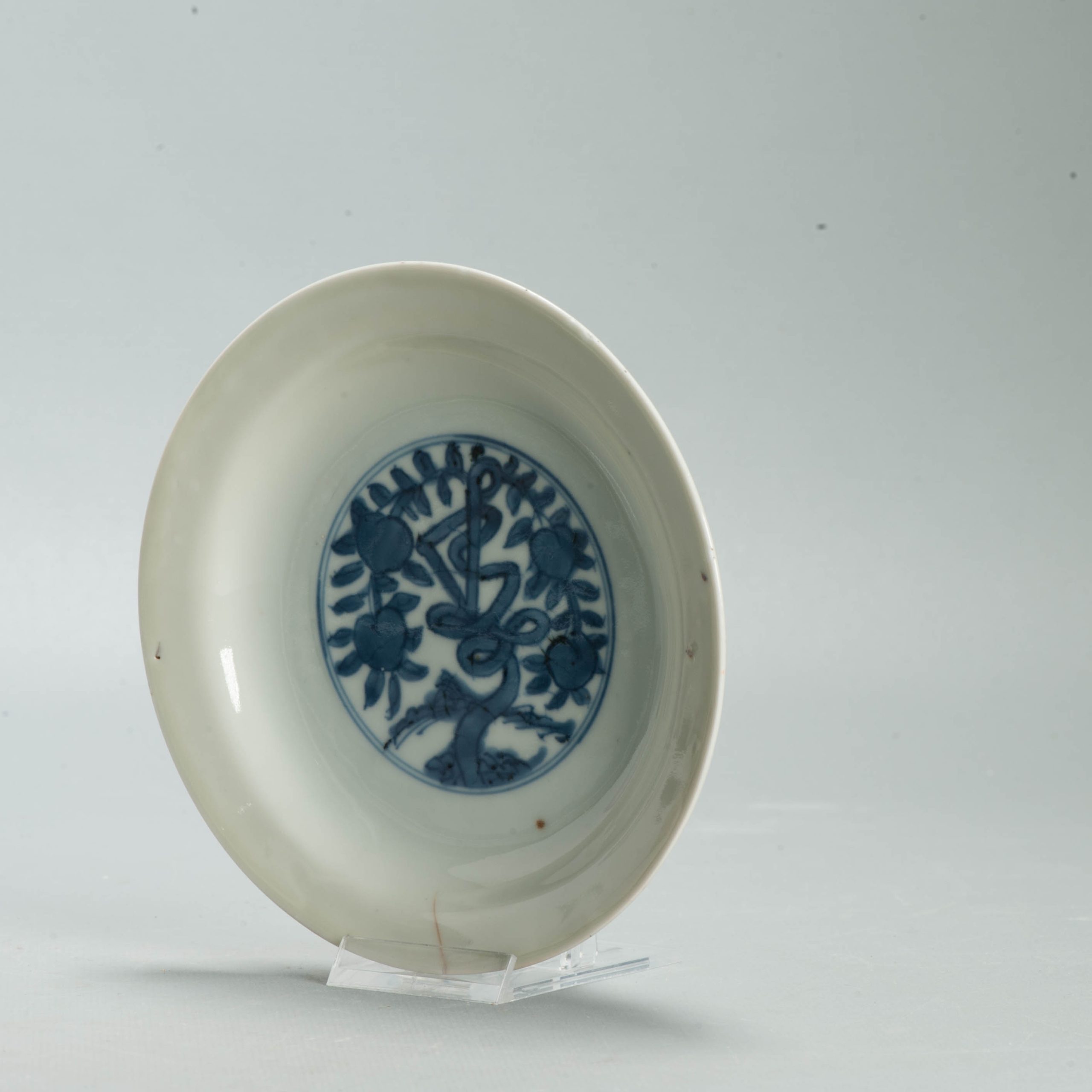 Antique Ming Chinese 16th C Jiajing Period with floral Plate Shou Character - 图片 11