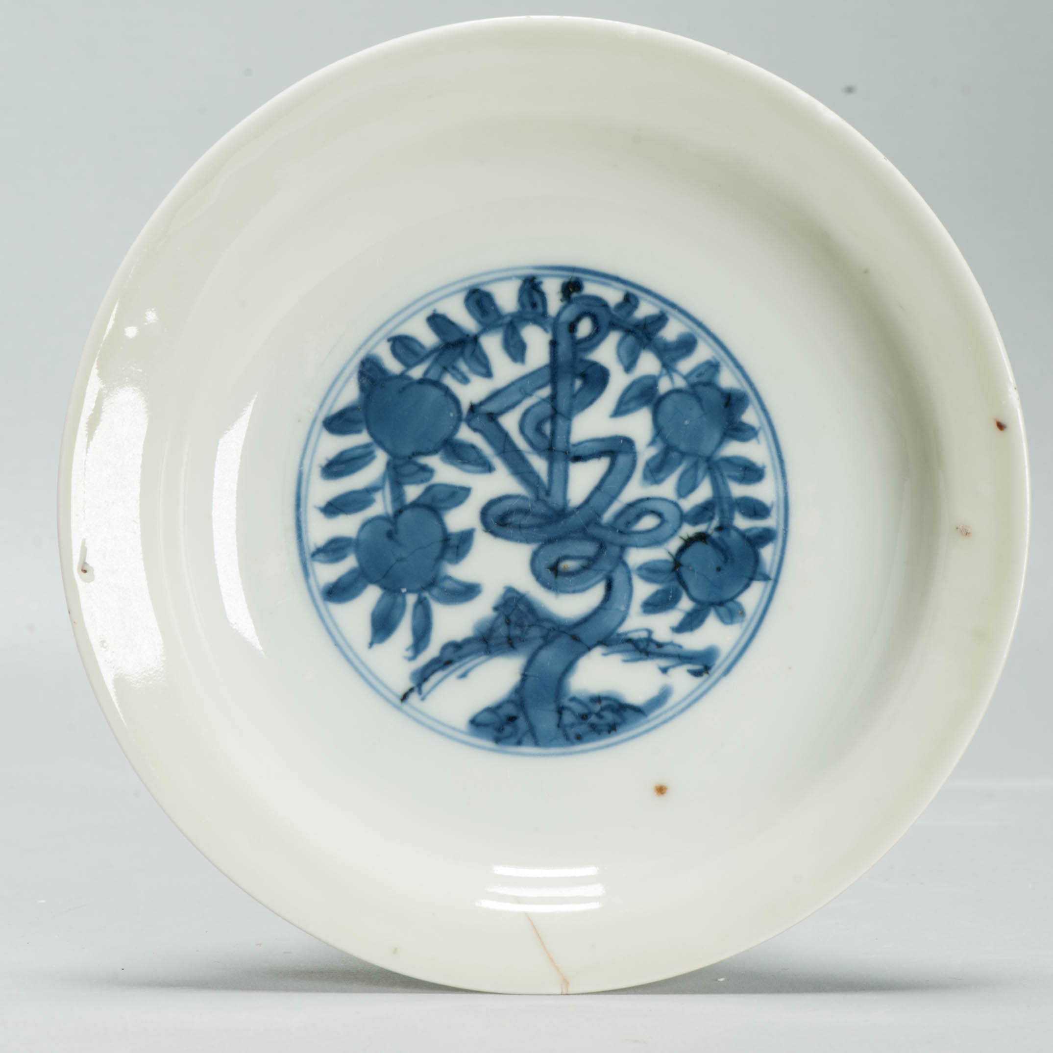 Antique Ming Chinese 16th C Jiajing Period with floral Plate Shou Character - 图片 3