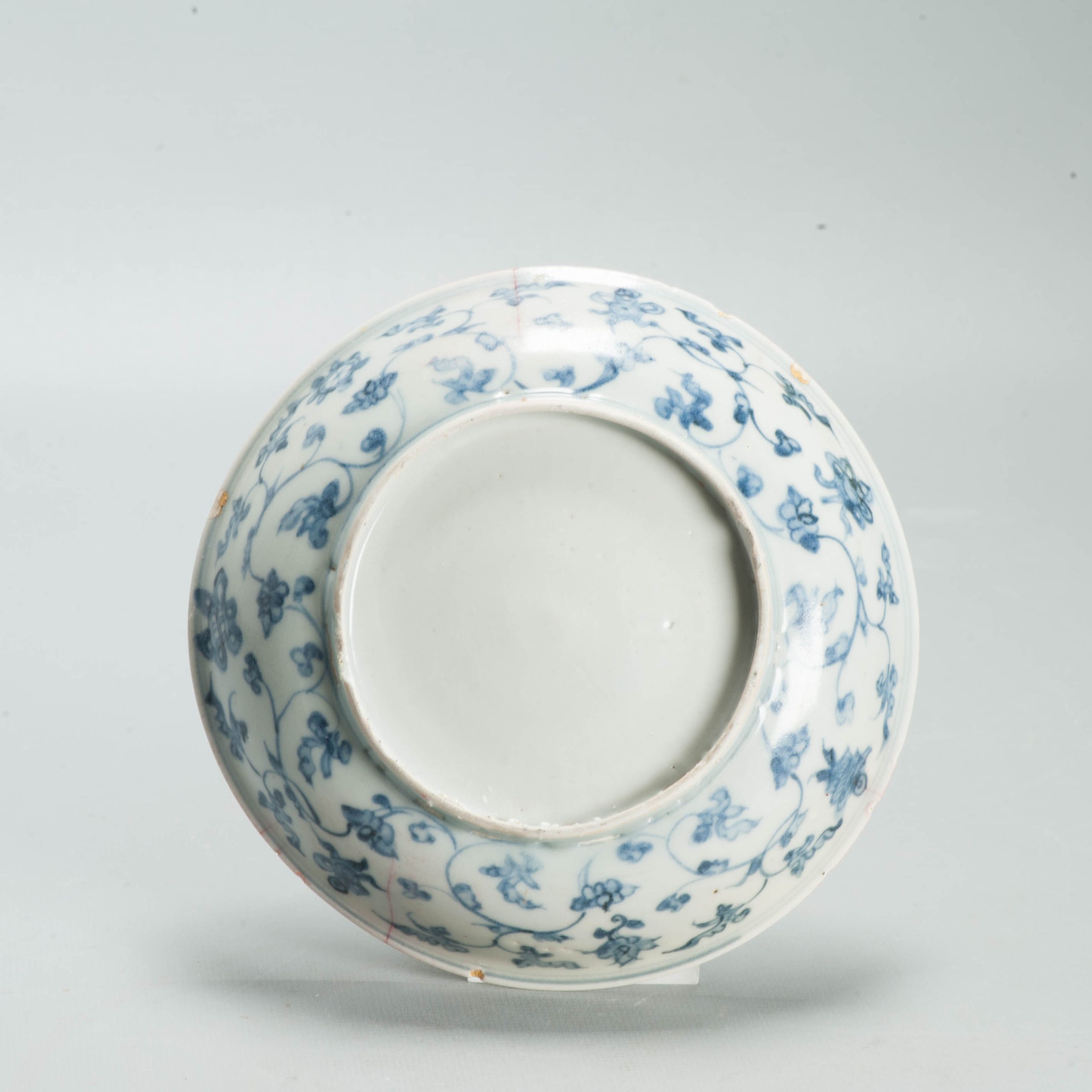 Antique Ming Hongzhi Zhengde Chinese Blue White Porcelain Garden Plate 16C - 图片 14