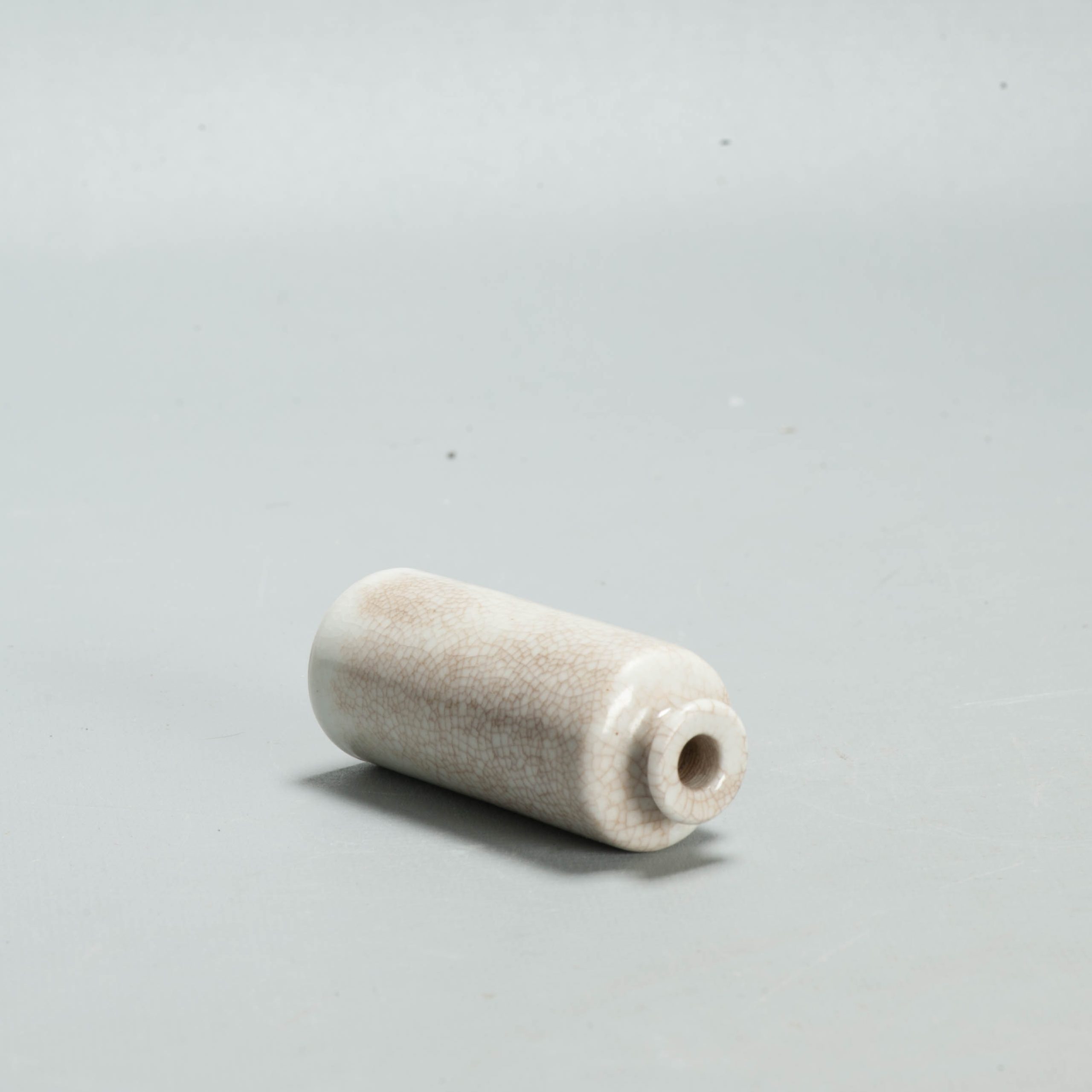 Rare 18th c Ge Crackle Kangxi miniature Rollwagon Vase Dollhouse Qing - Image 14