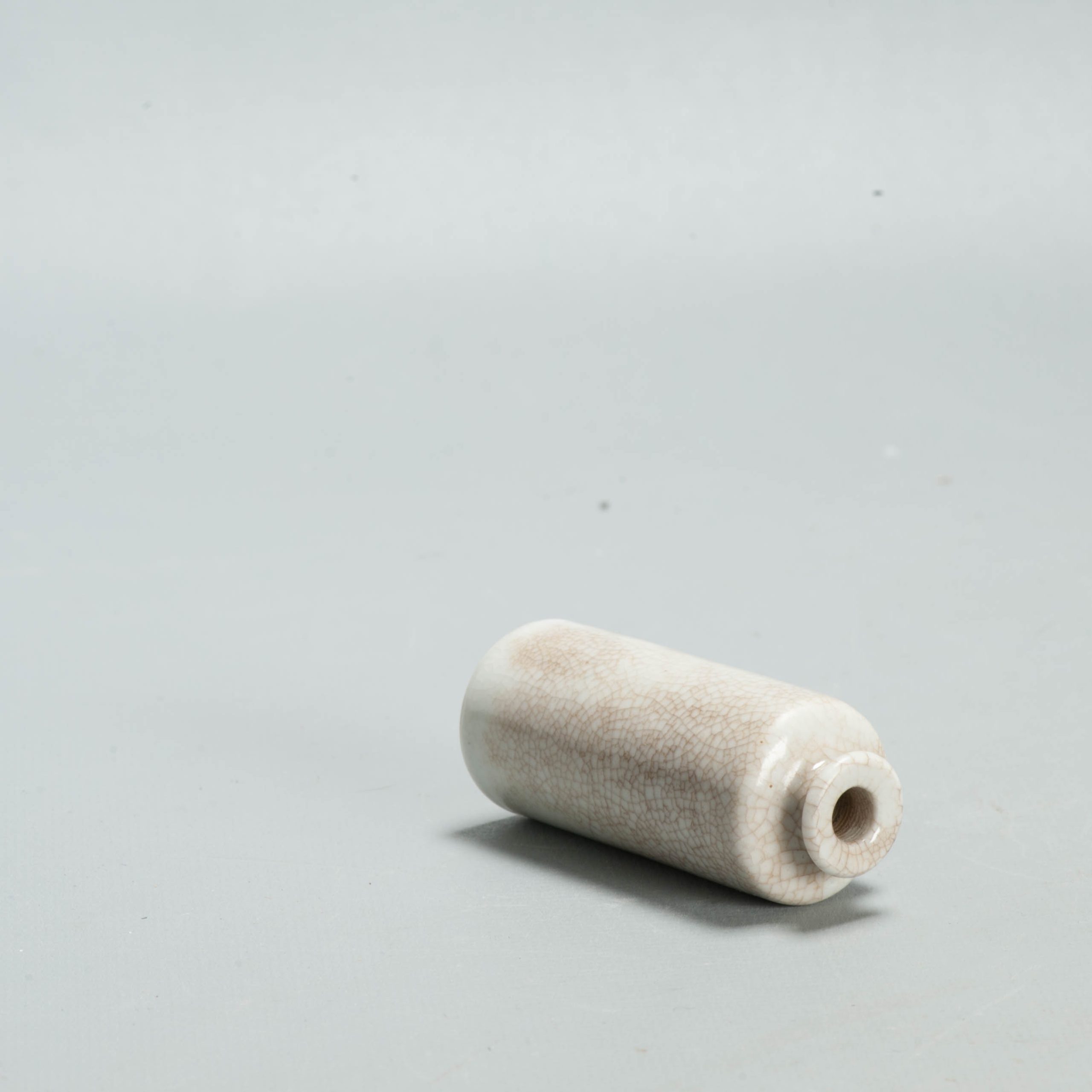 Rare 18th c Ge Crackle Kangxi miniature Rollwagon Vase Dollhouse Qing - Image 13