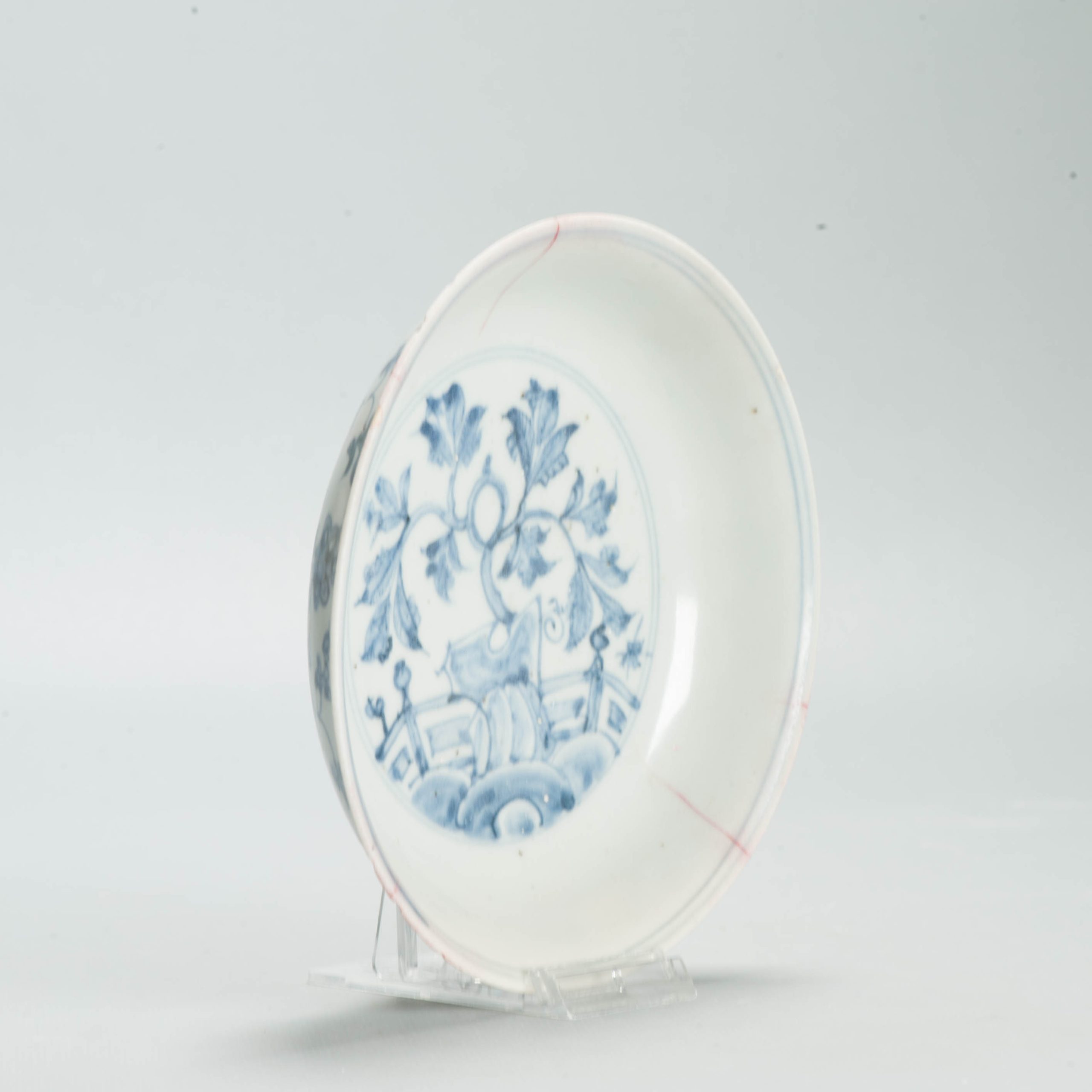 Antique Ming Hongzhi Zhengde Chinese Blue White Porcelain Garden Plate 16C - 图片 12