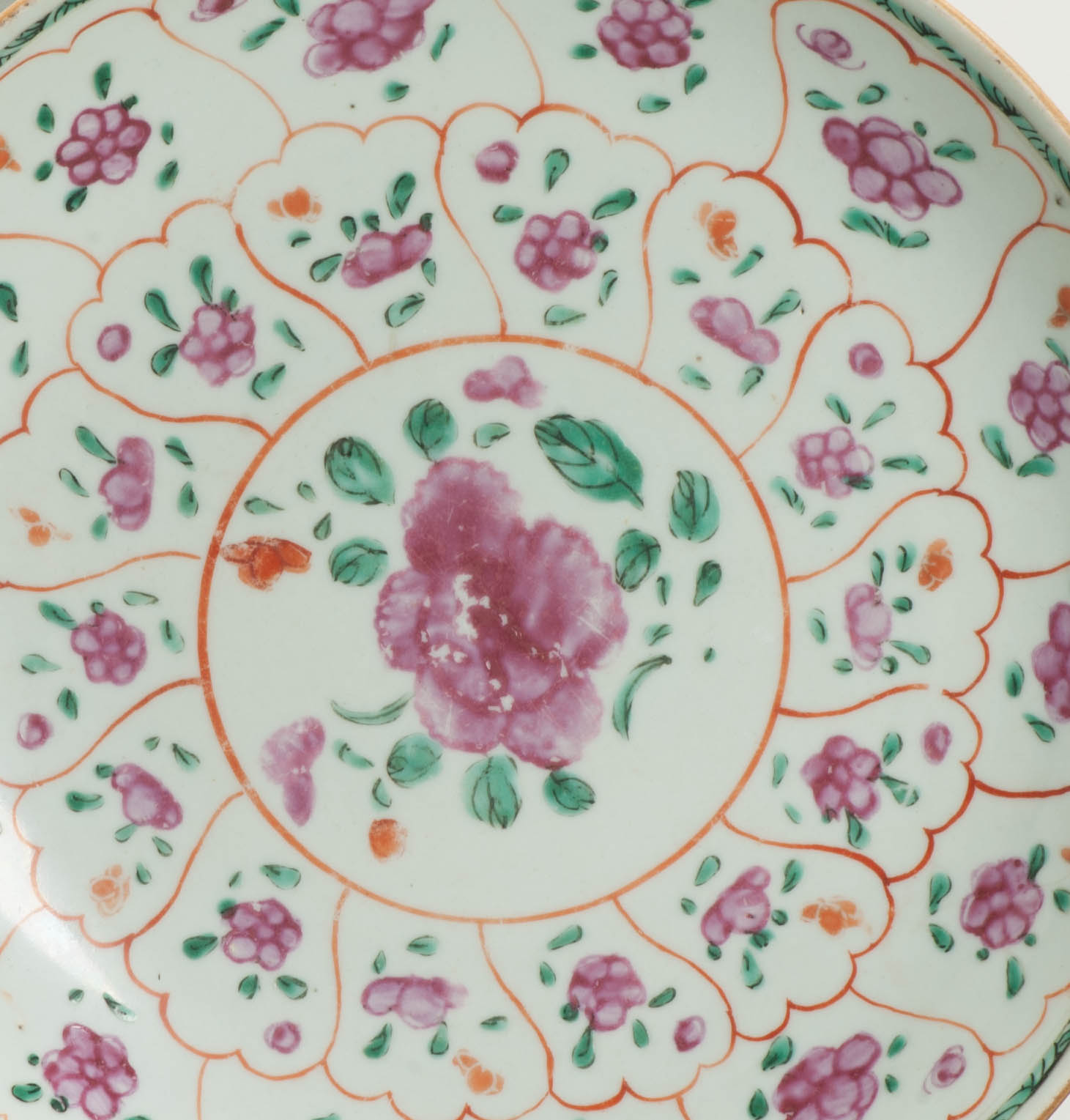 Antique 18C Qianlong period Chinese Porcelain SE Asia Famille Rose Plate - Image 4
