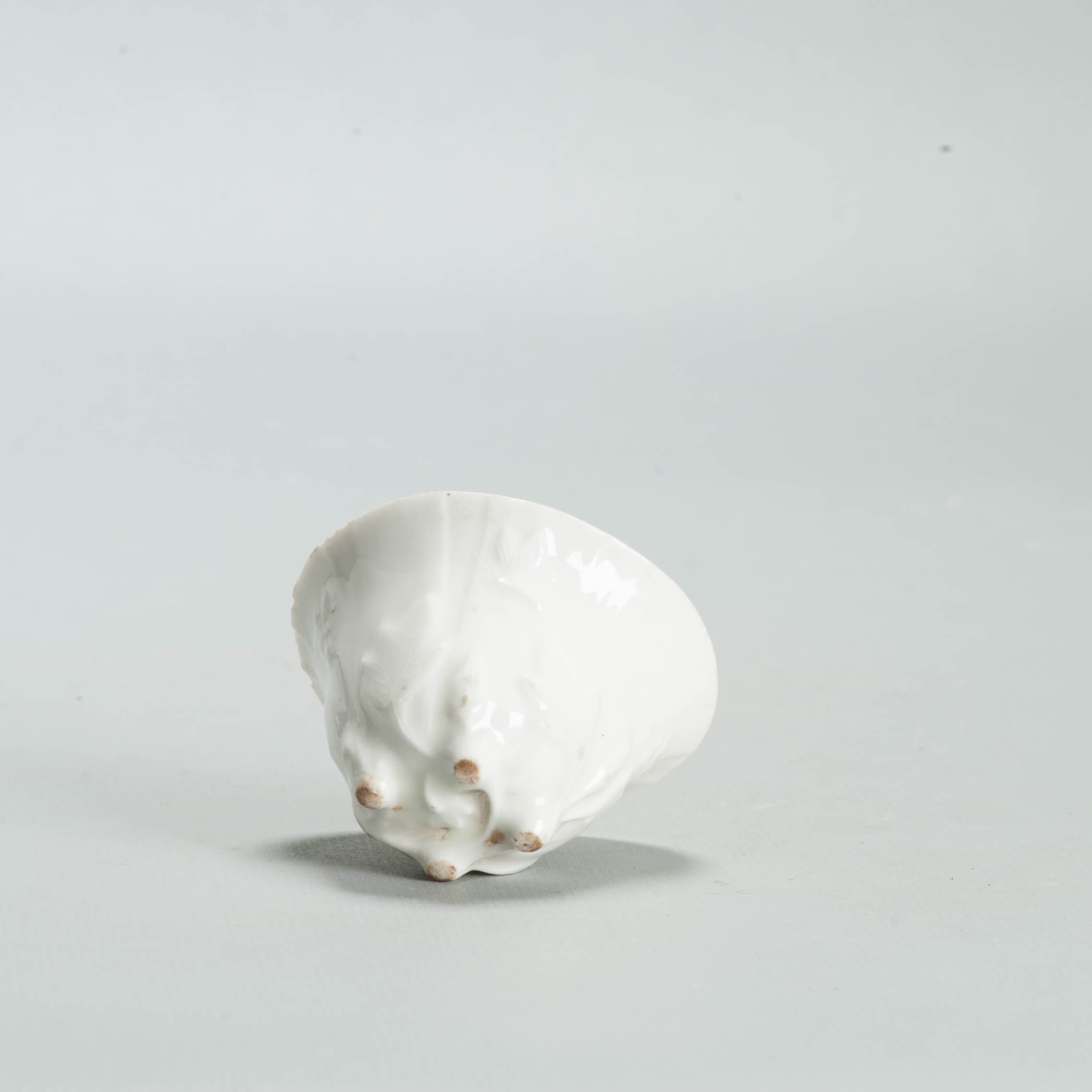 Antique Chinese Rare 17th C Dehua Blanc de Chine Libation Cup Flowers Insects - 图片 8