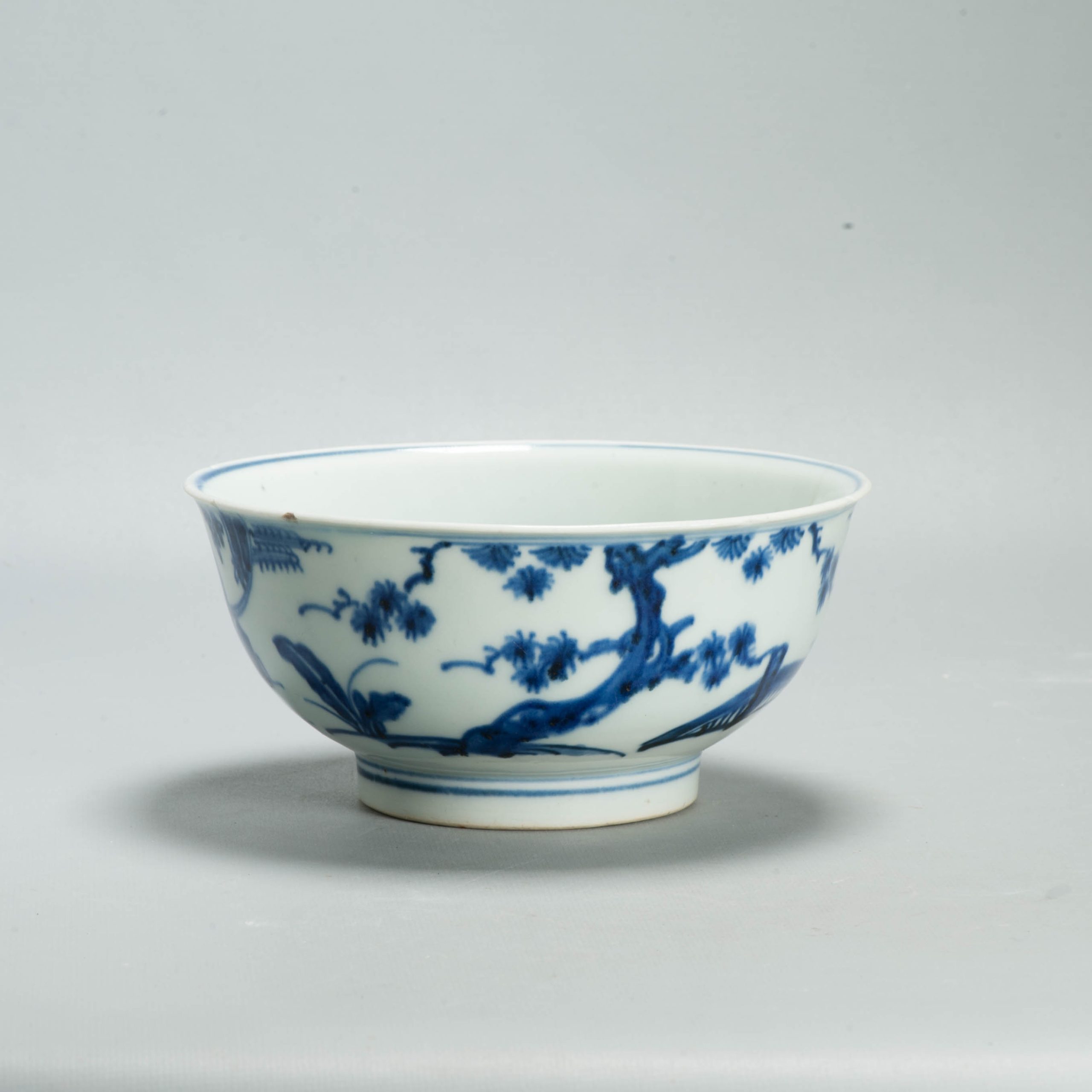 Antique 17th/18th C Chinese Porcelain Bowl / Dish Qilin Cobalt Landscape - 图片 13