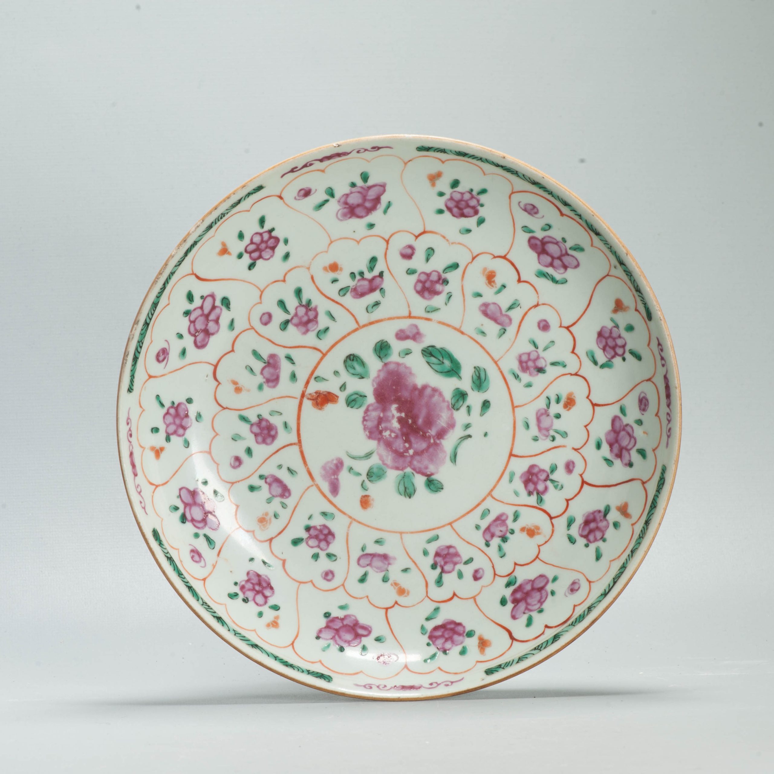 Antique 18C Qianlong period Chinese Porcelain SE Asia Famille Rose Plate - Image 7