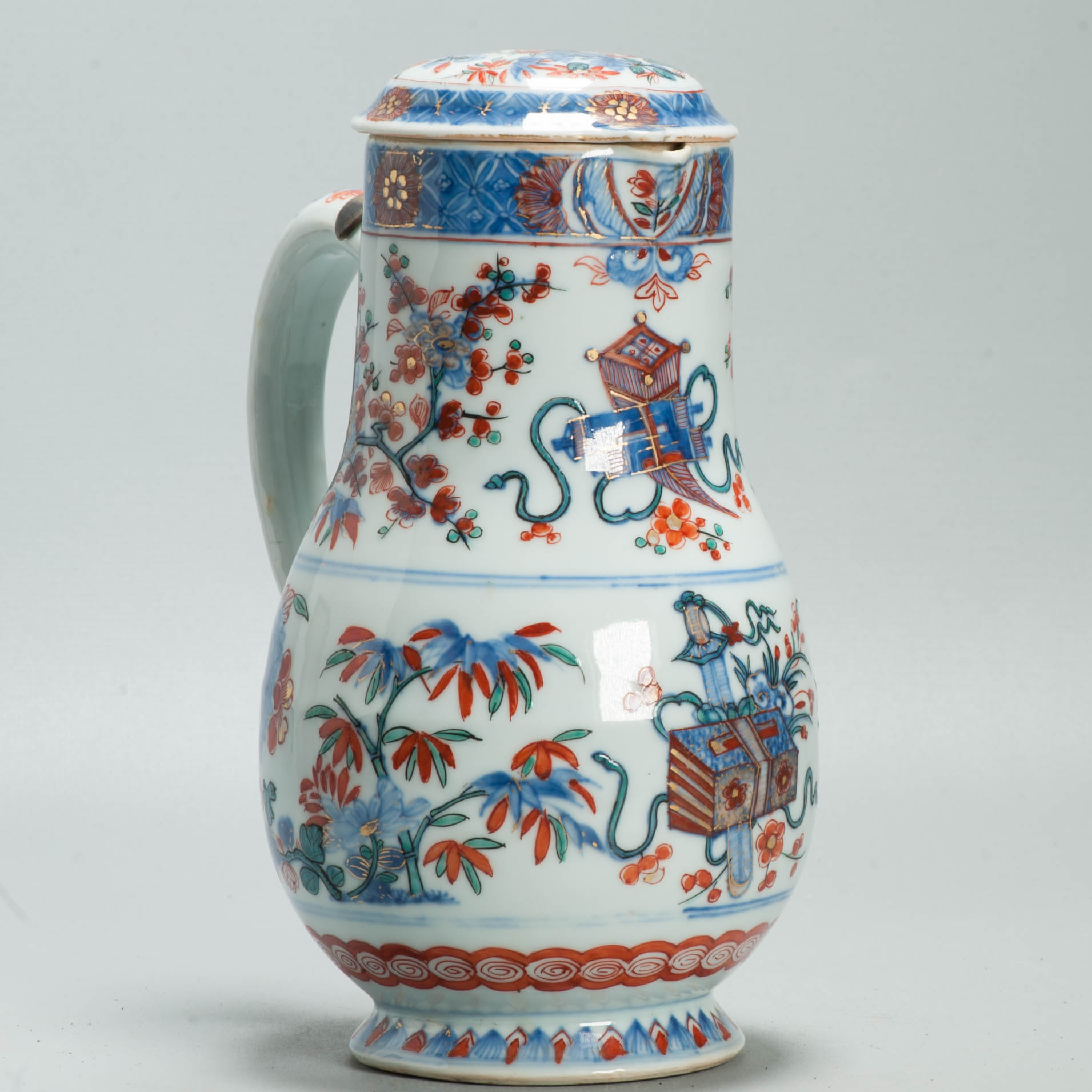 Antique Kangxi Qing Chinese Porcelain Ewer / Jug European added Decoration - Image 2