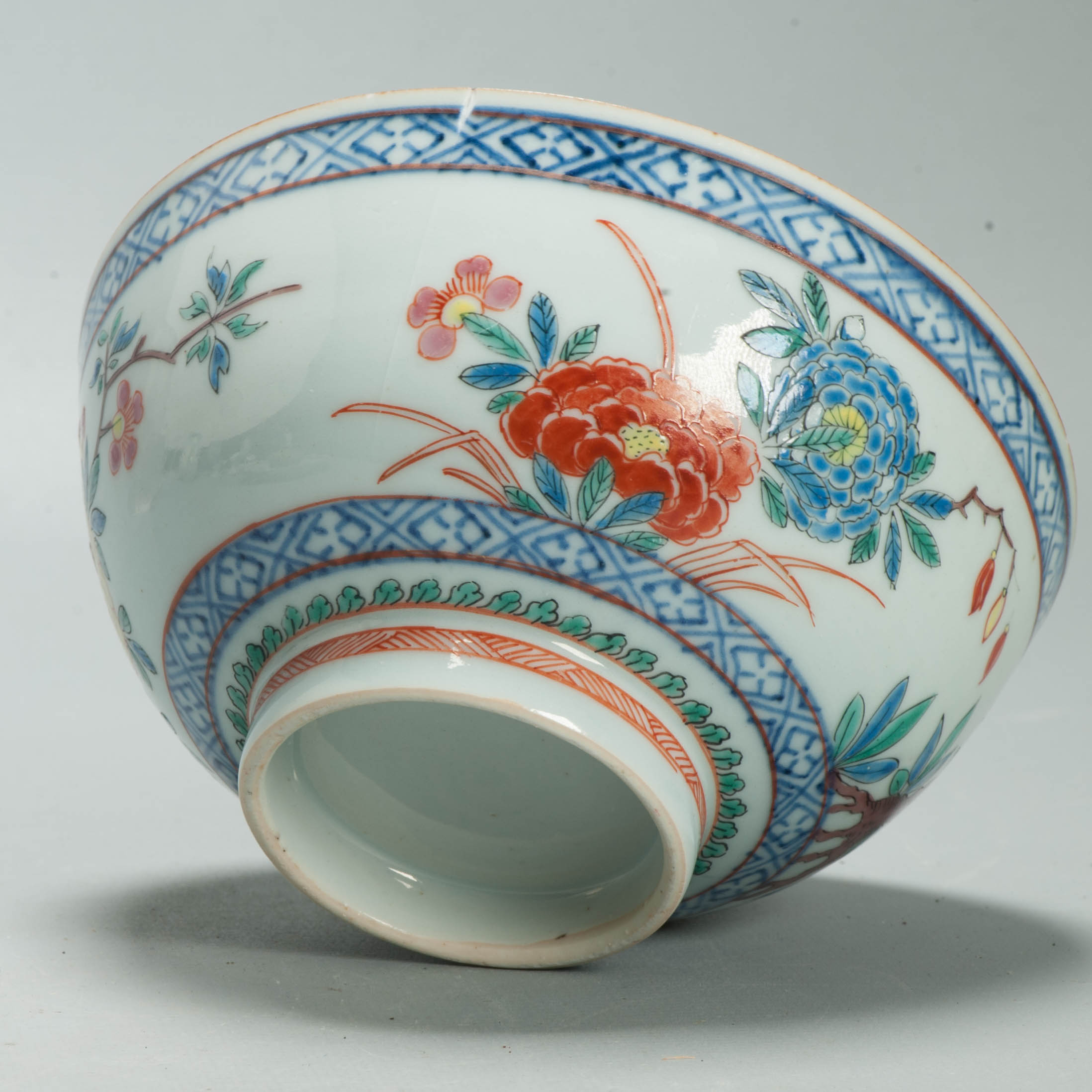 Antique Kangxi Qing Chinese Porcelain Famille Rose Bowl European added Decoration - 图片 8
