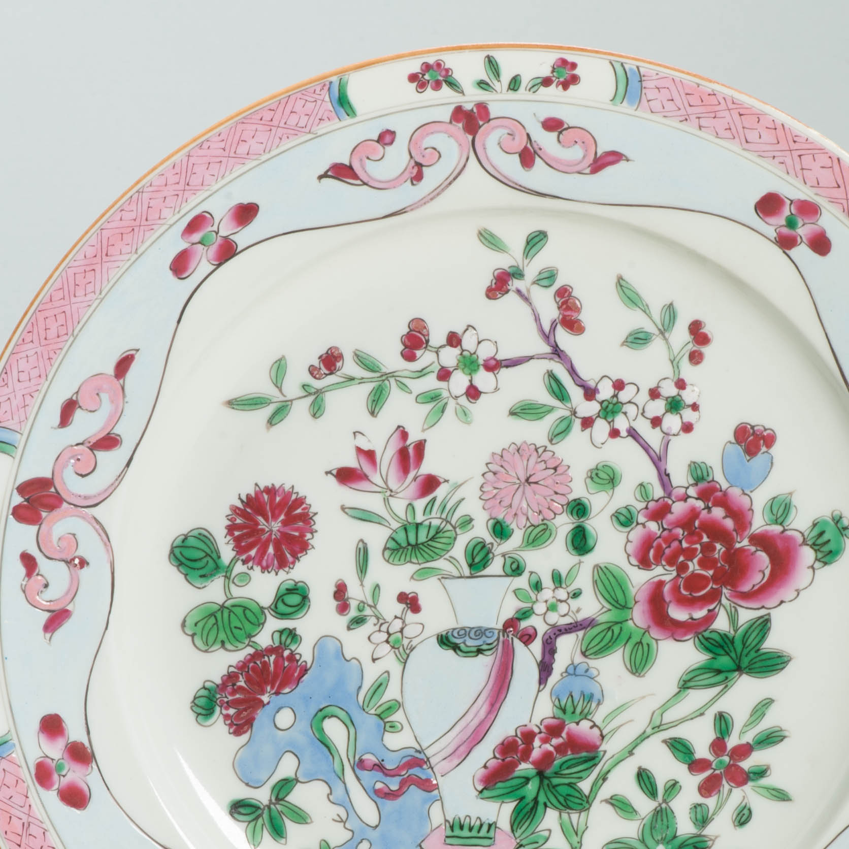 3 Antique Porcelain Plates Japanese Chinese & French Samson Famille Rose 18/19C - Image 12