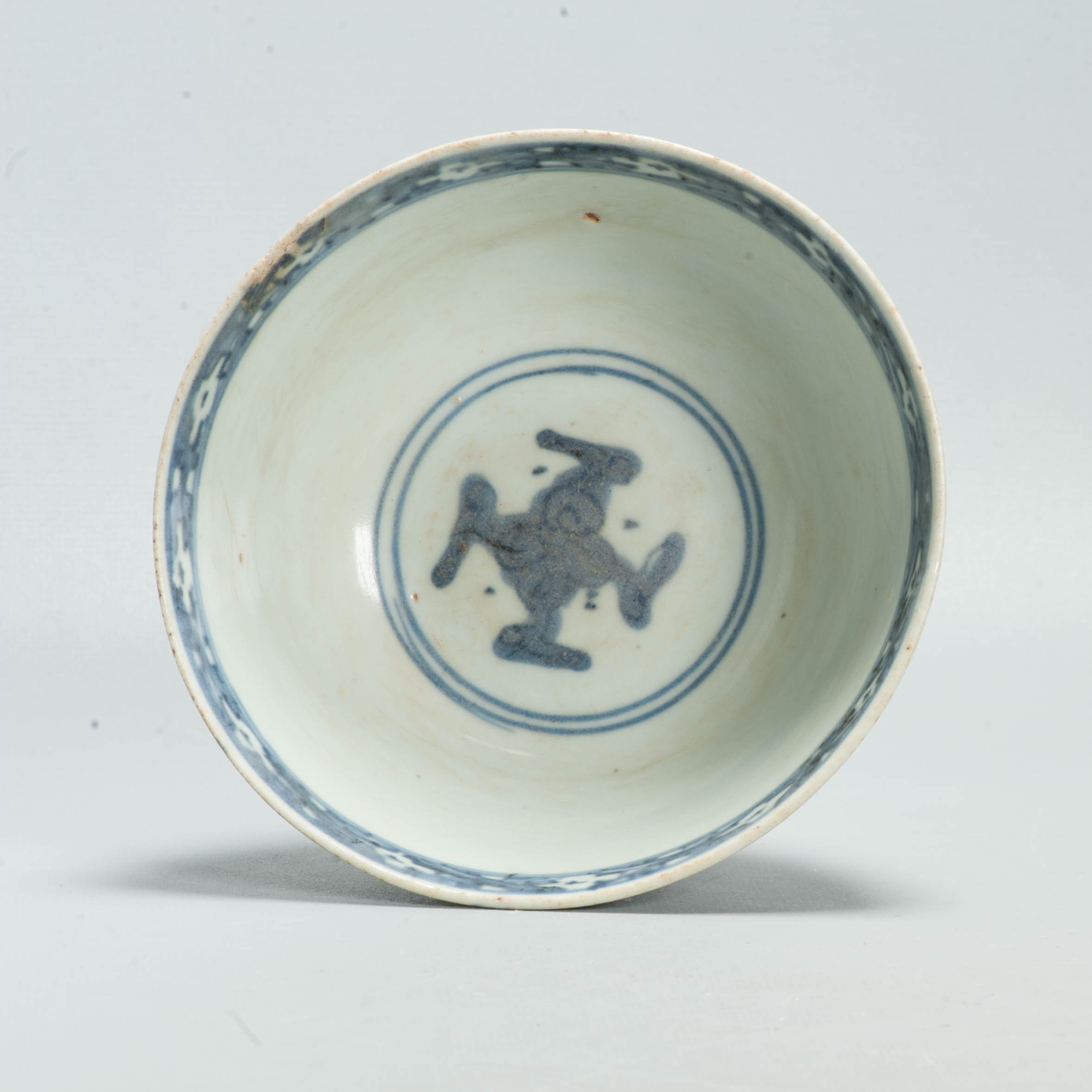 Antique Chinese Ming Porcelain Blue White Dragon Bowl Wanli Tianqi Period - Image 9