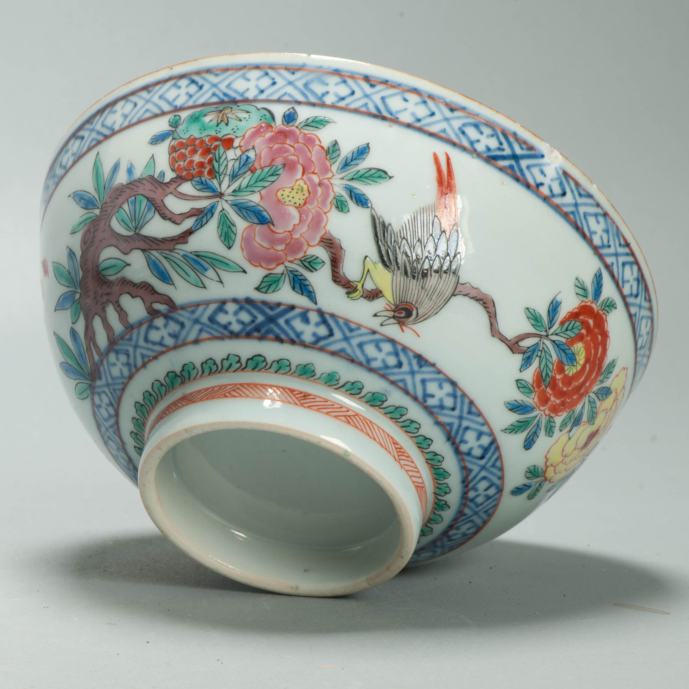 Antique Kangxi Qing Chinese Porcelain Famille Rose Bowl European added Decoration - 图片 11