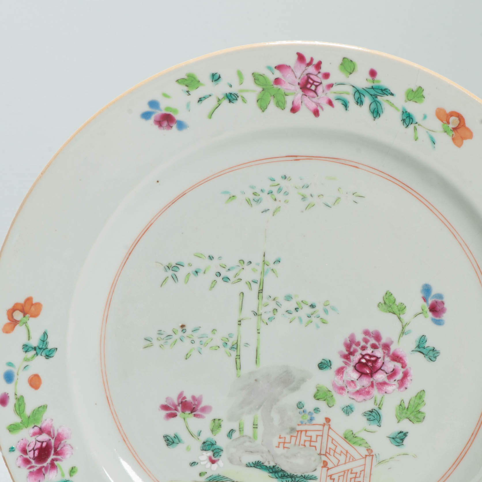 3 Antique Porcelain Plates Japanese Chinese & French Samson Famille Rose 18/19C - Image 15
