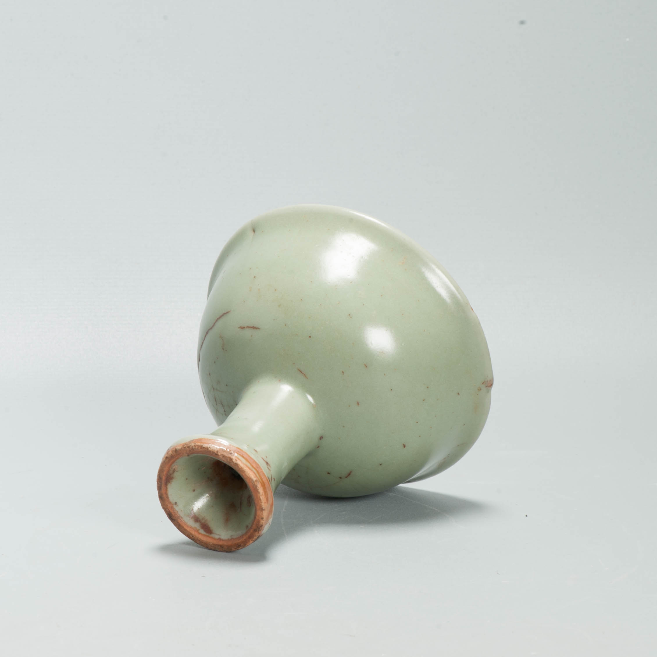Antique Chinese Yuan or Ming period Celadon Longquan Stem Cup Ming - Image 7