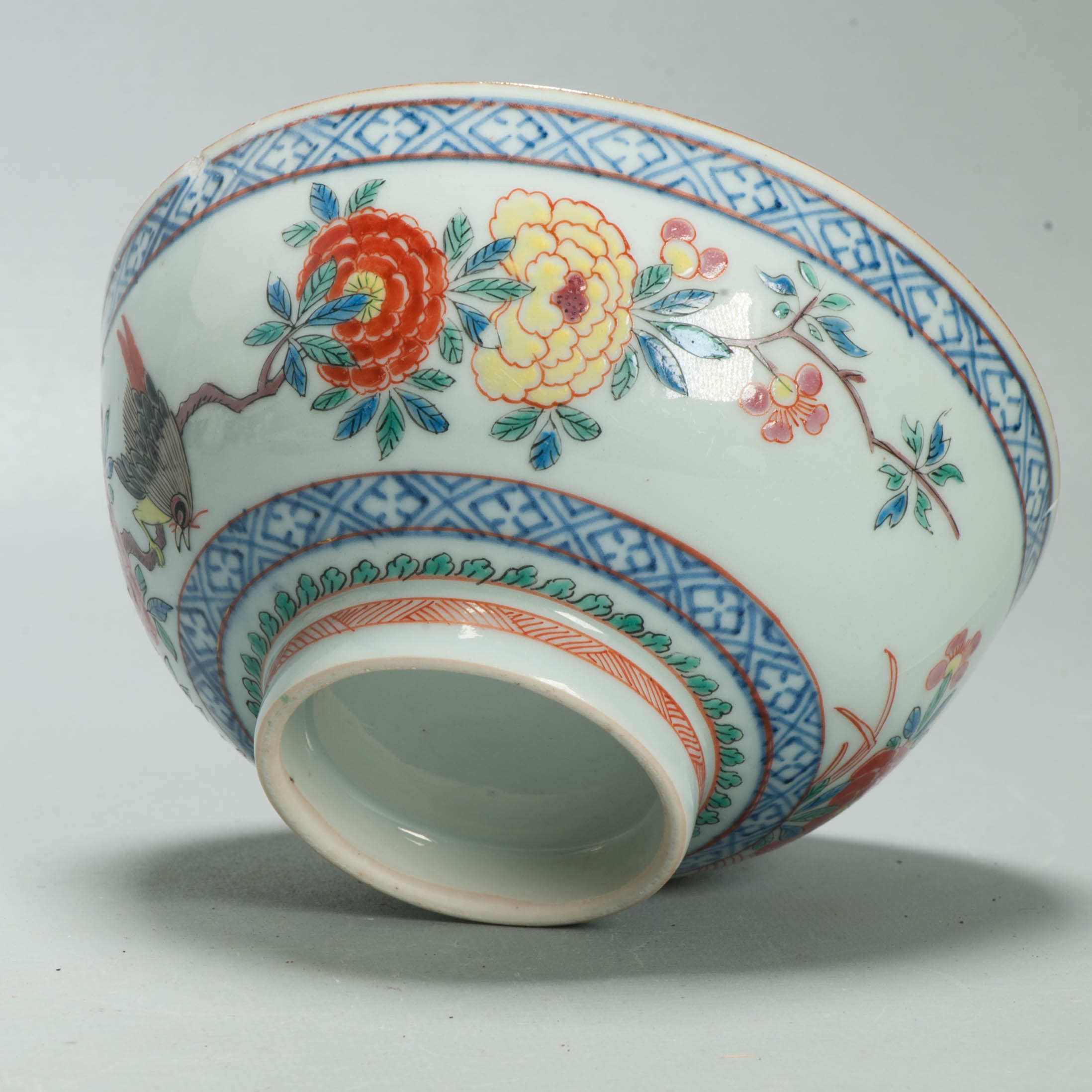 Antique Kangxi Qing Chinese Porcelain Famille Rose Bowl European added Decoration - 图片 12