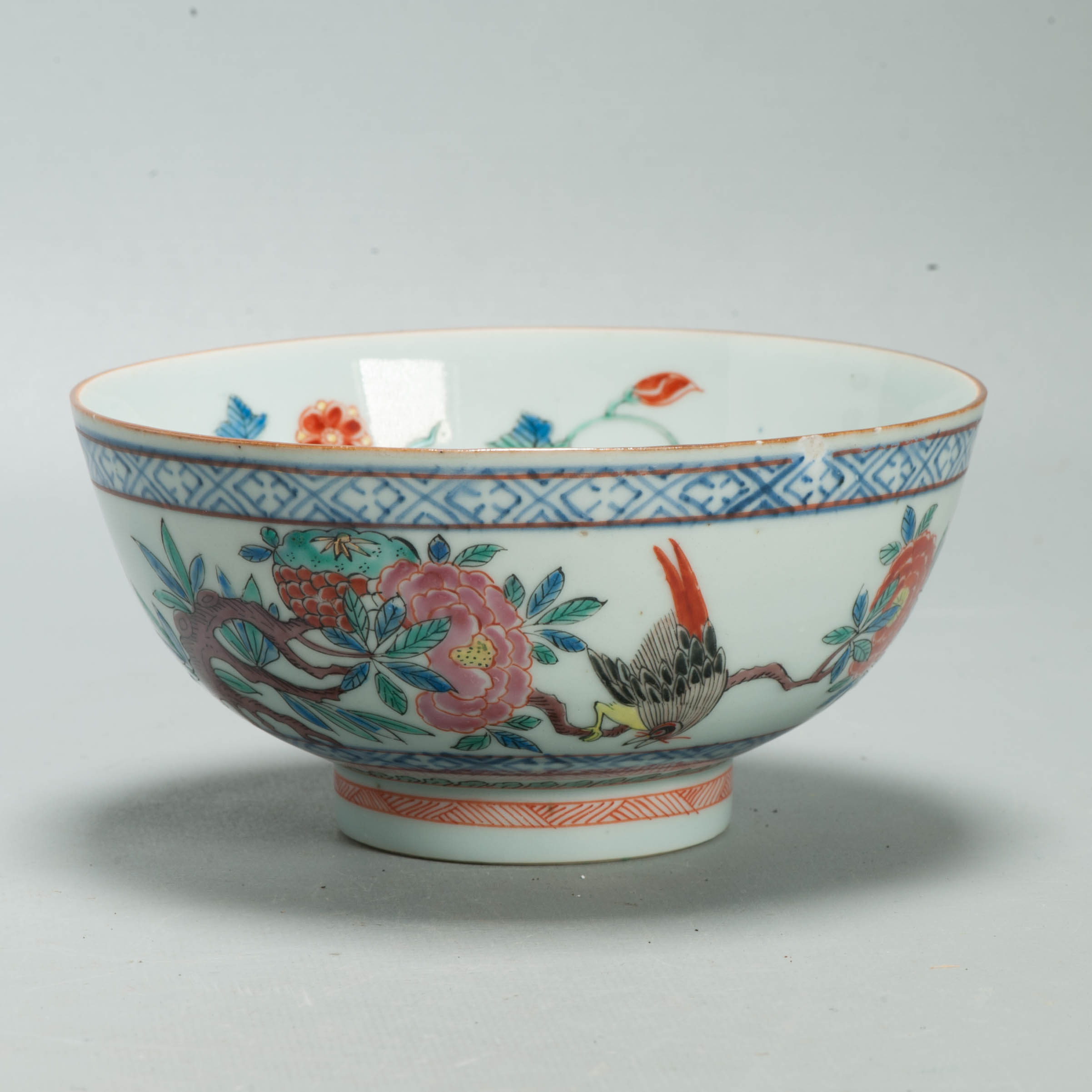 Antique Kangxi Qing Chinese Porcelain Famille Rose Bowl European added Decoration - 图片 19