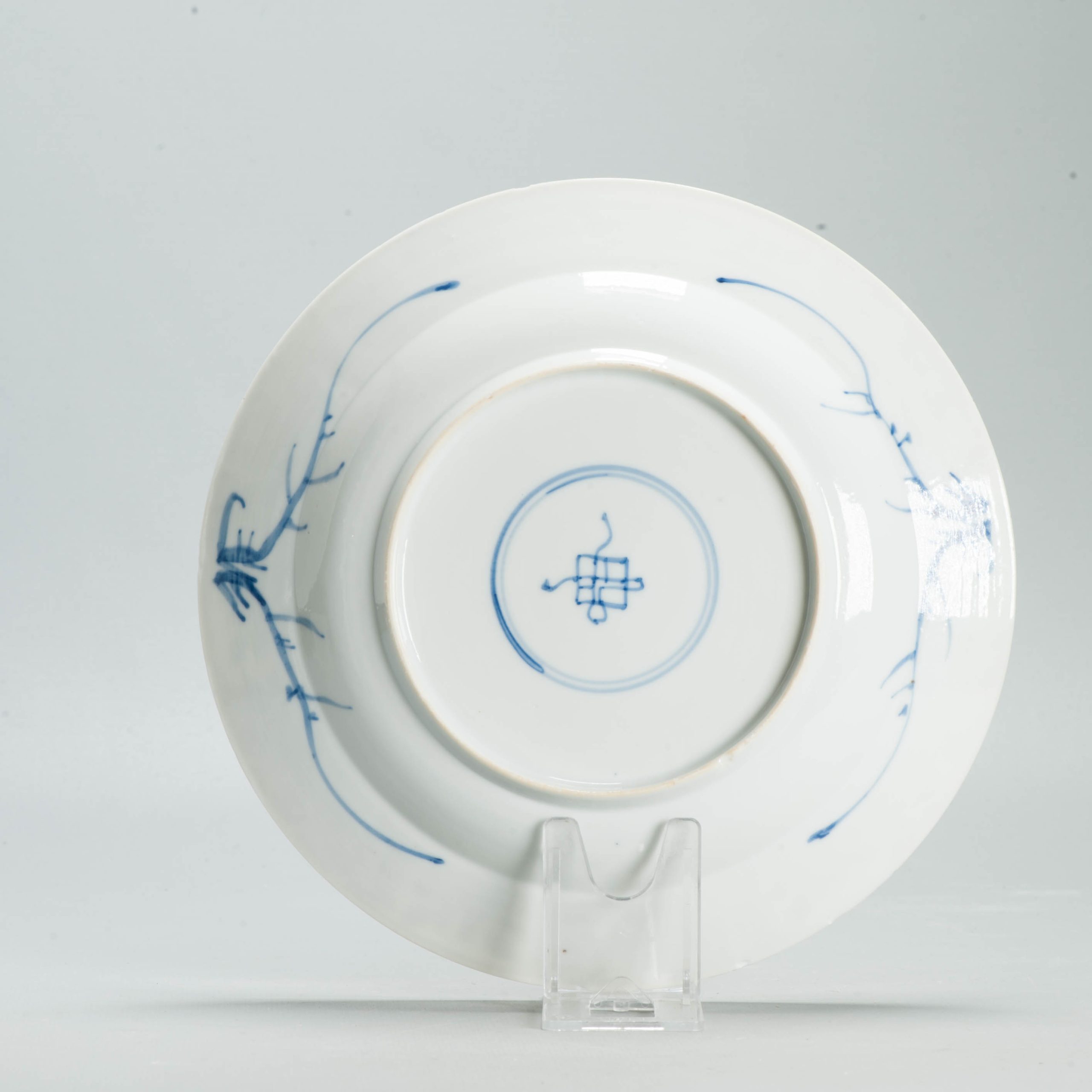 Antique Chinese Kangxi Blue & White Porcelain Dish Ducks Flying c.1700 - 图片 8