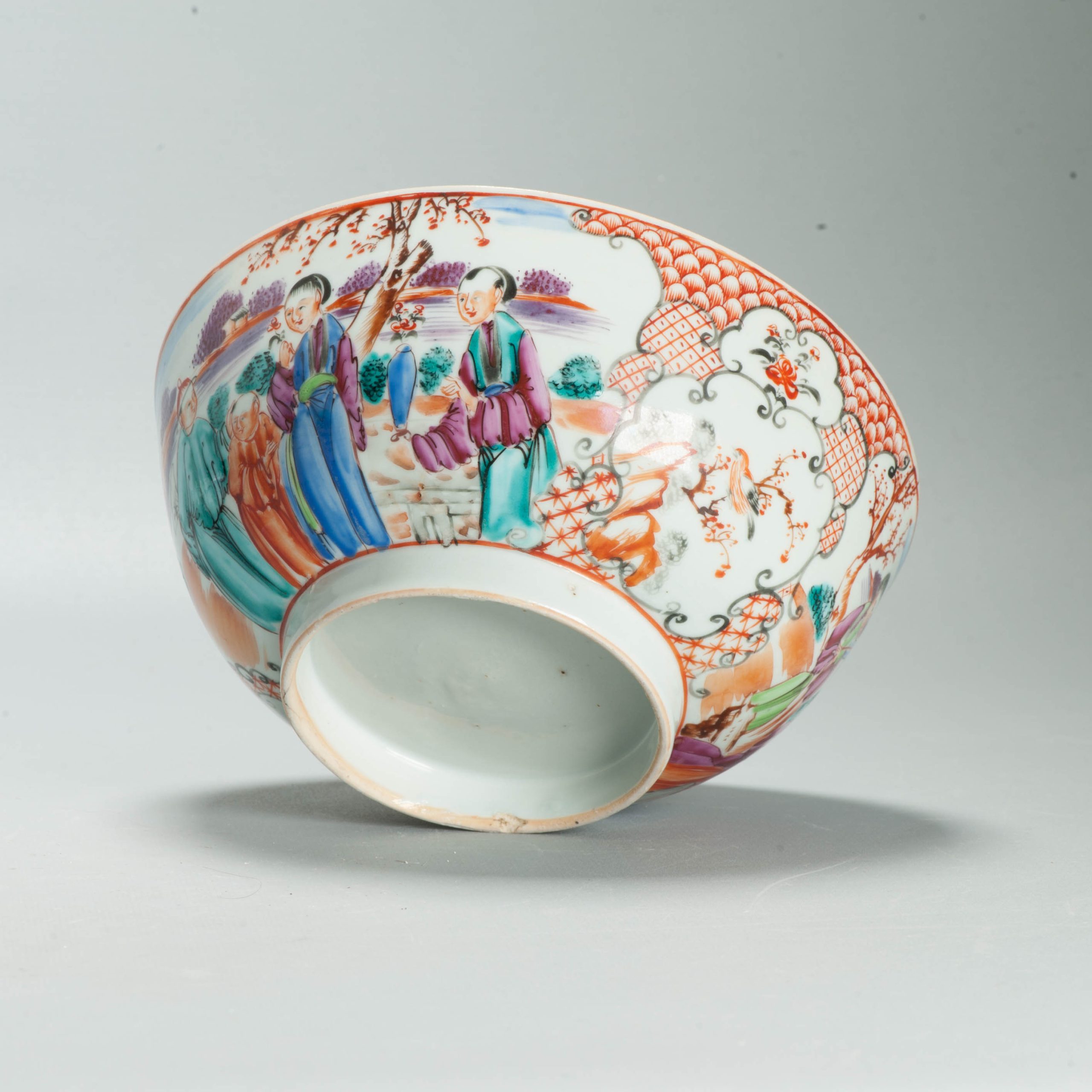 Antique 1740-1750 Chinese Porcelain Bowl China Figural Rose Qianlong Period - Image 13