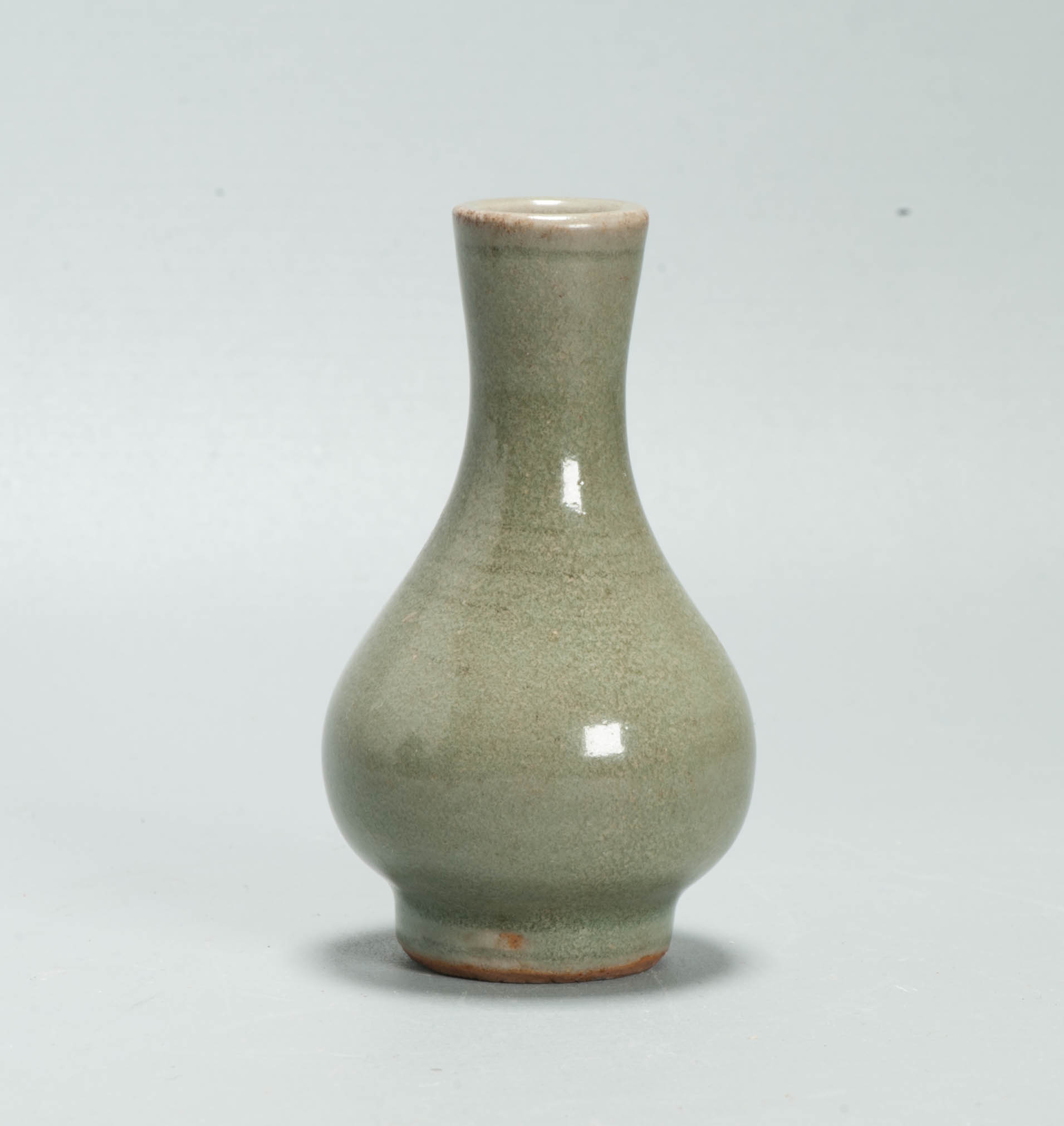Small Antique Chinese Ming Period Longquan Celadon Pear-Shaped Bottle Vase China - Image 8