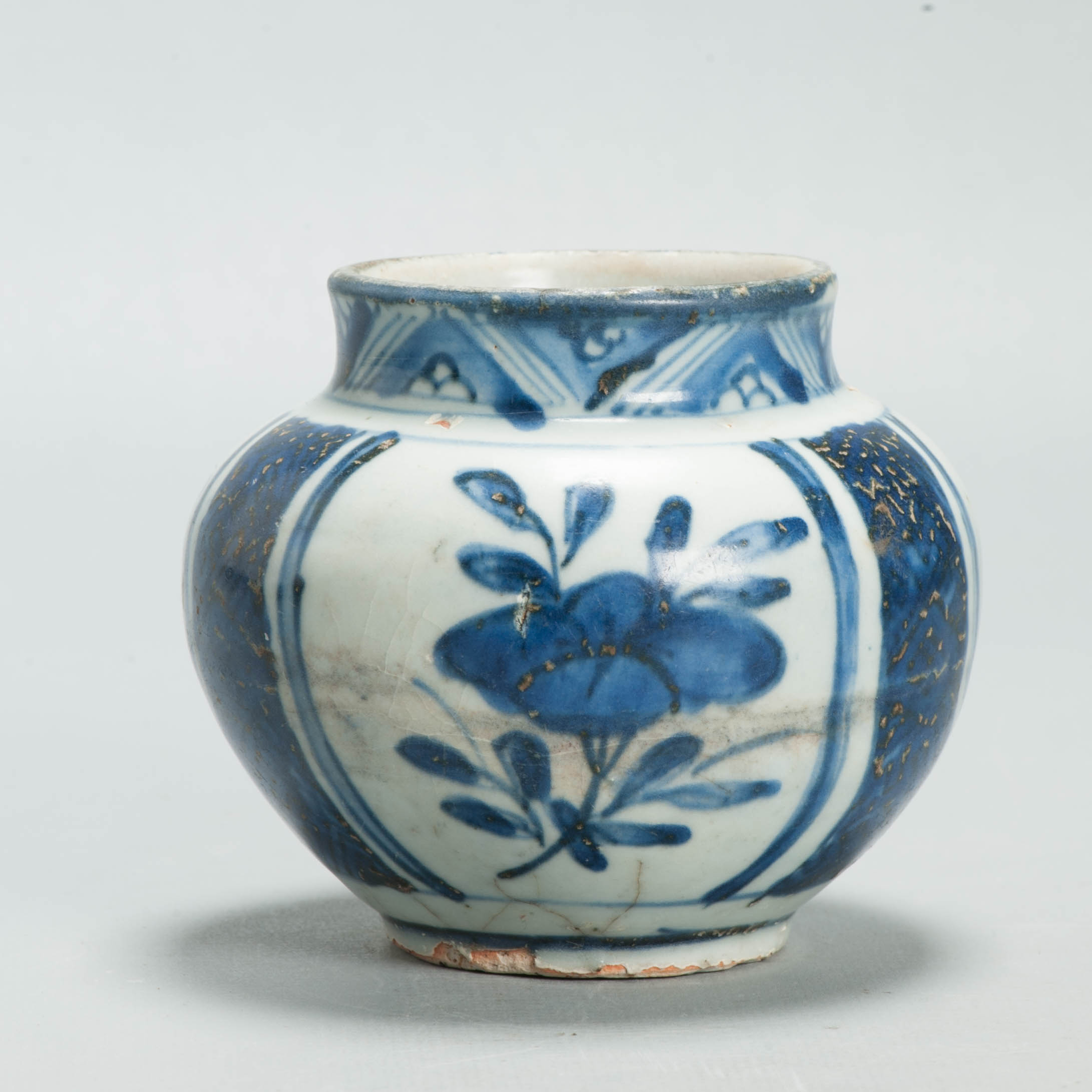 Antique Chinese Ming Kraak Blue White Porcelain Floral Jar Wanli Era c.1600–1640 - 图片 7