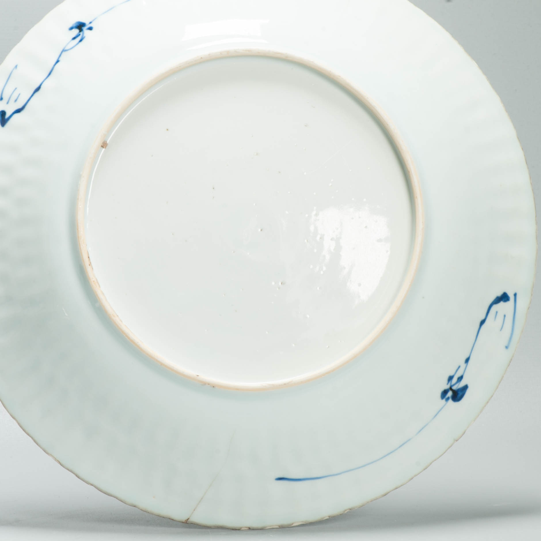Antique Chinese Kangxi Blue & White Porcelain Dish Flower Basket Floral c.1700 - Image 6