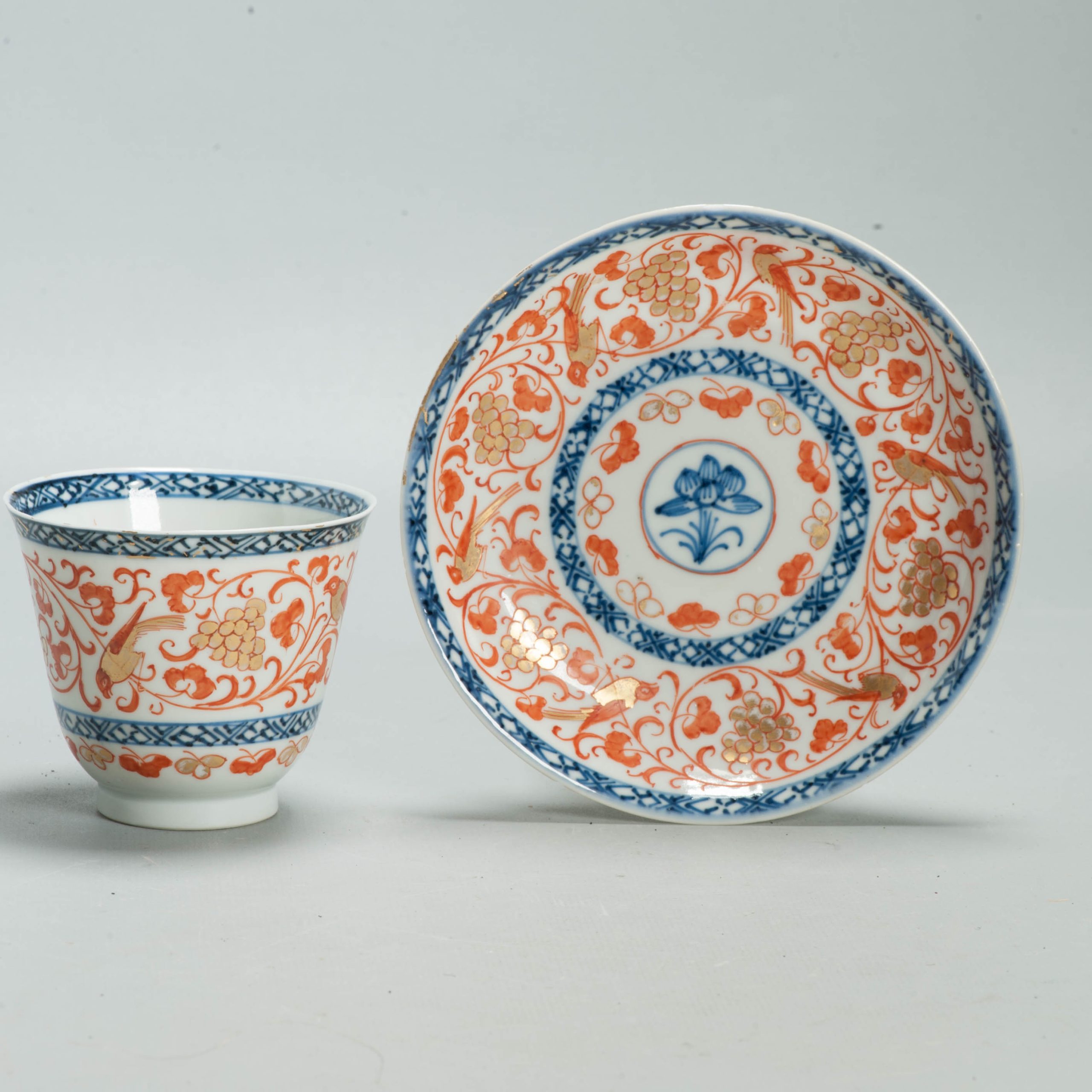 Antique Kangxi Qing Chinese Porcelain Haussmaler Decorated Chocolate Cup Germany - 图片 7