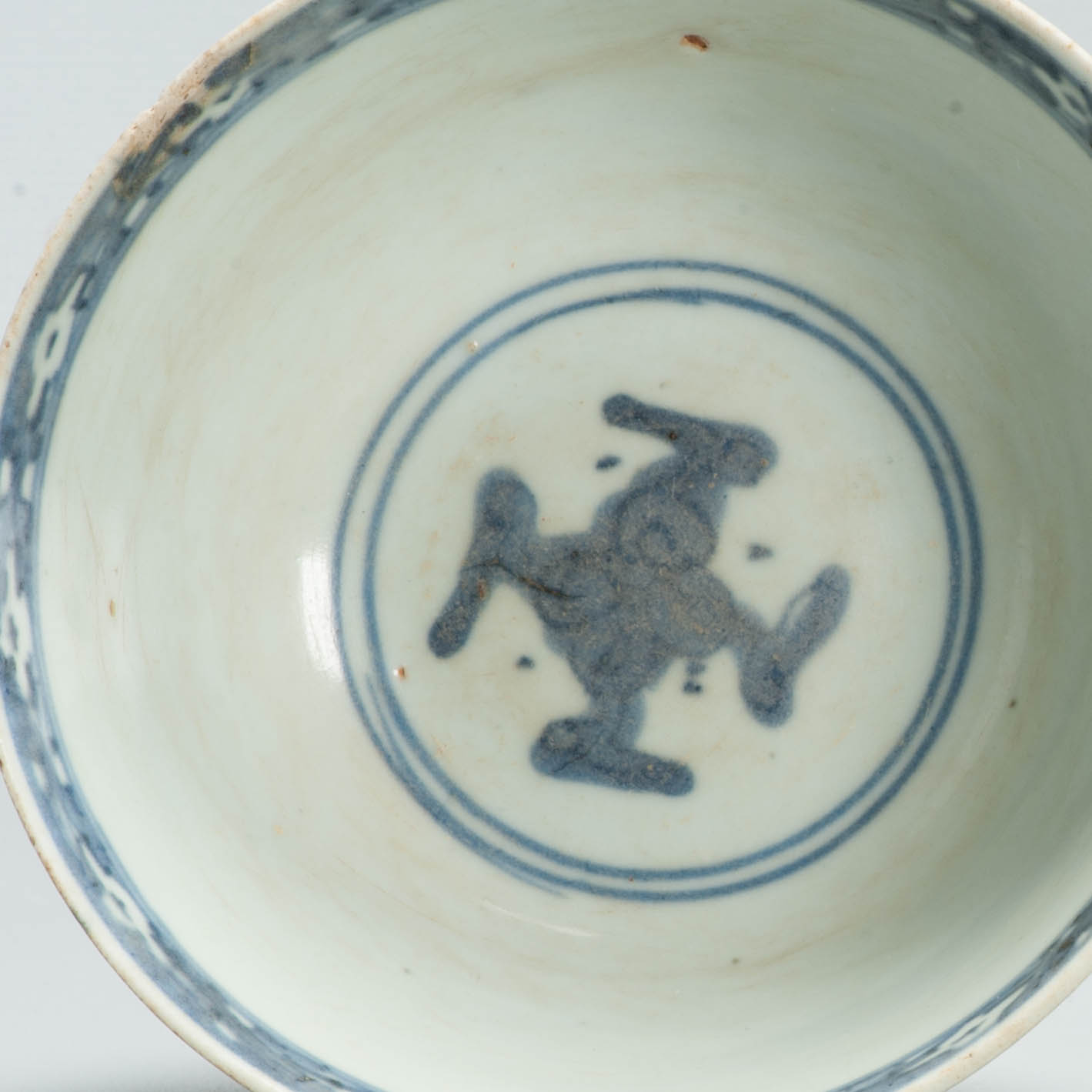 Antique Chinese Ming Porcelain Blue White Dragon Bowl Wanli Tianqi Period - Image 10