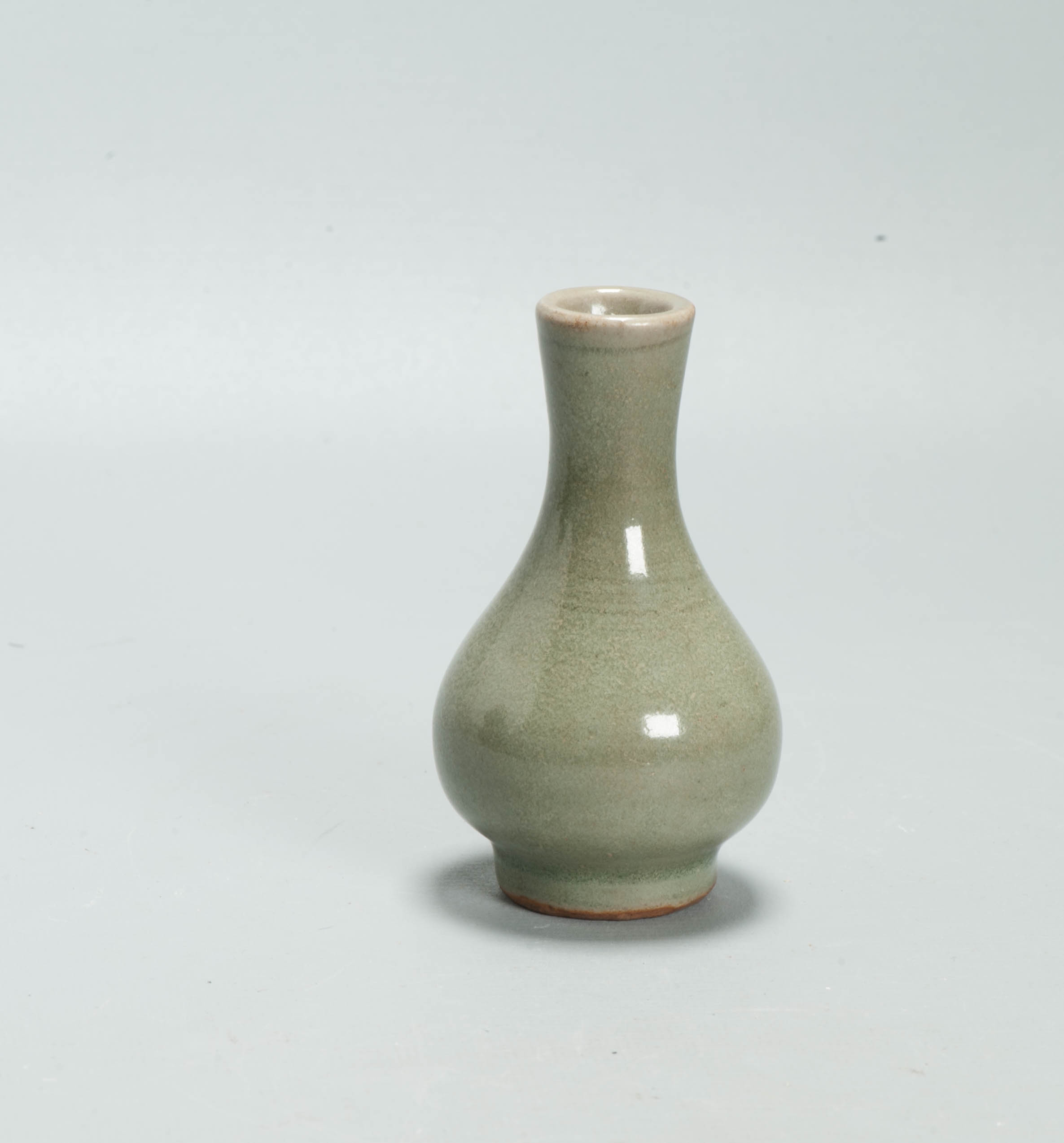 Small Antique Chinese Ming Period Longquan Celadon Pear-Shaped Bottle Vase China - Image 4