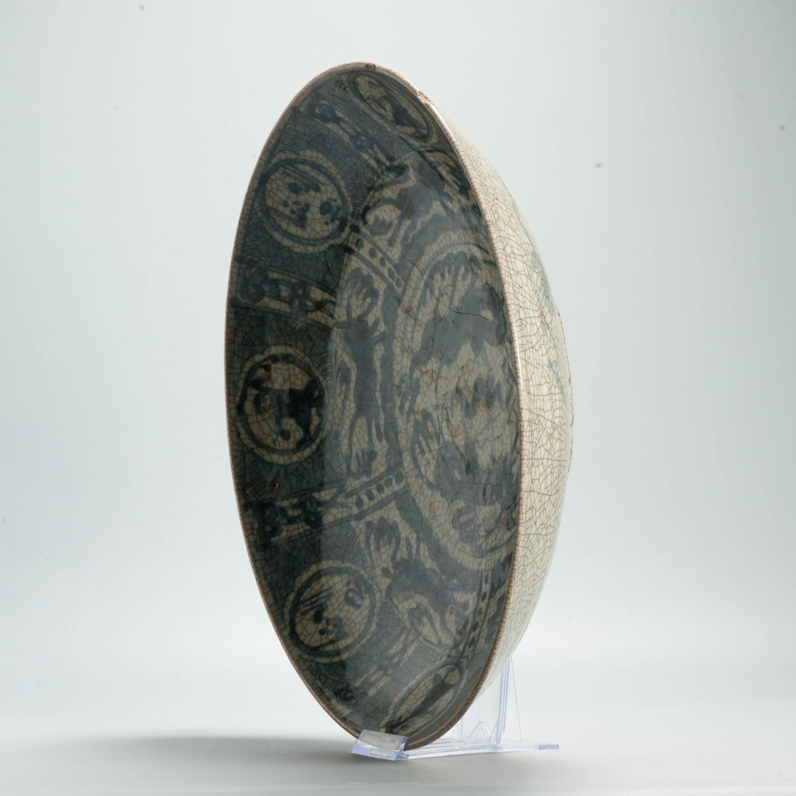 Antique Chinese 16/17C Chinese Porcelain Dish Swatow landscape Islamic Market - 图片 11