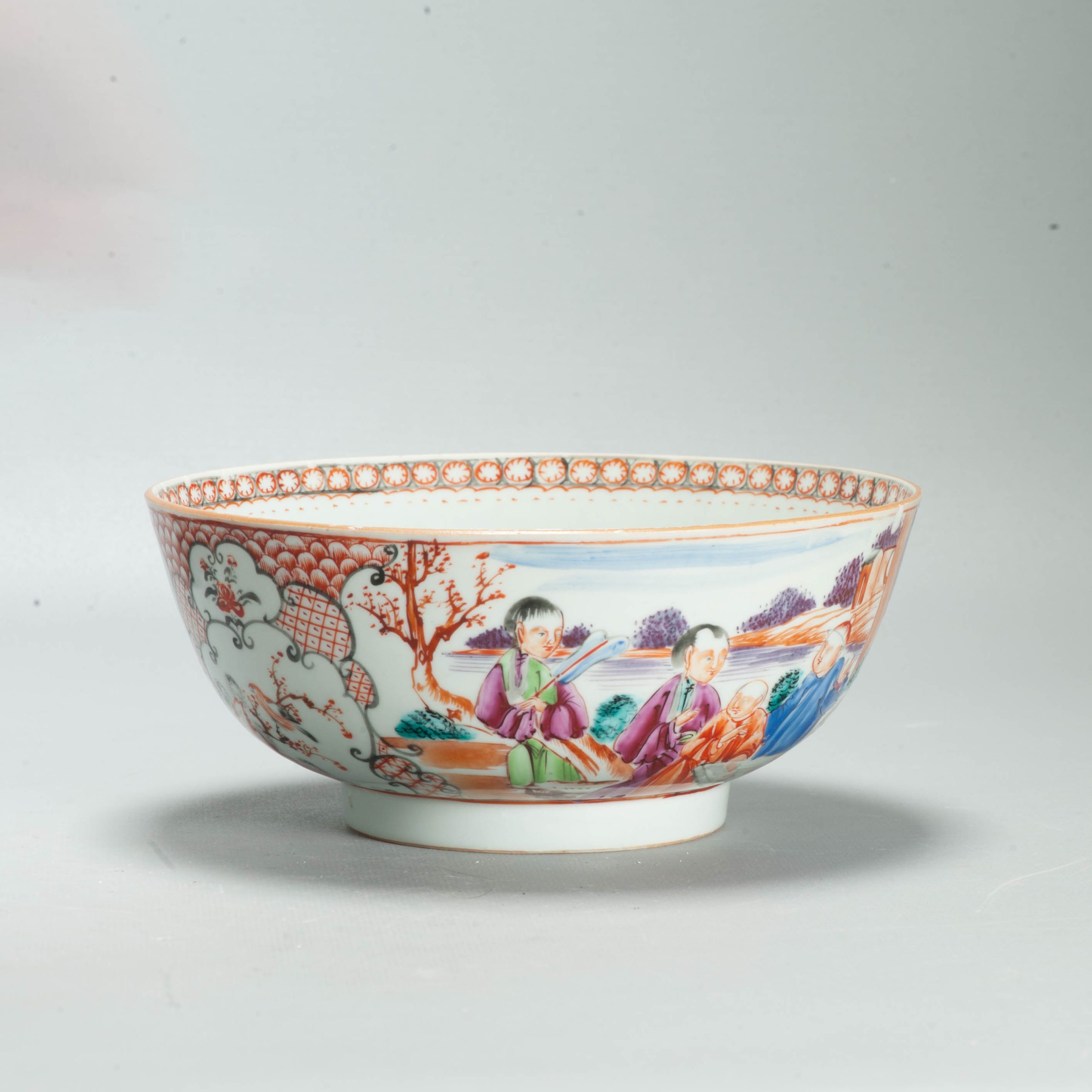 Antique 1740-1750 Chinese Porcelain Bowl China Figural Rose Qianlong Period - Image 6