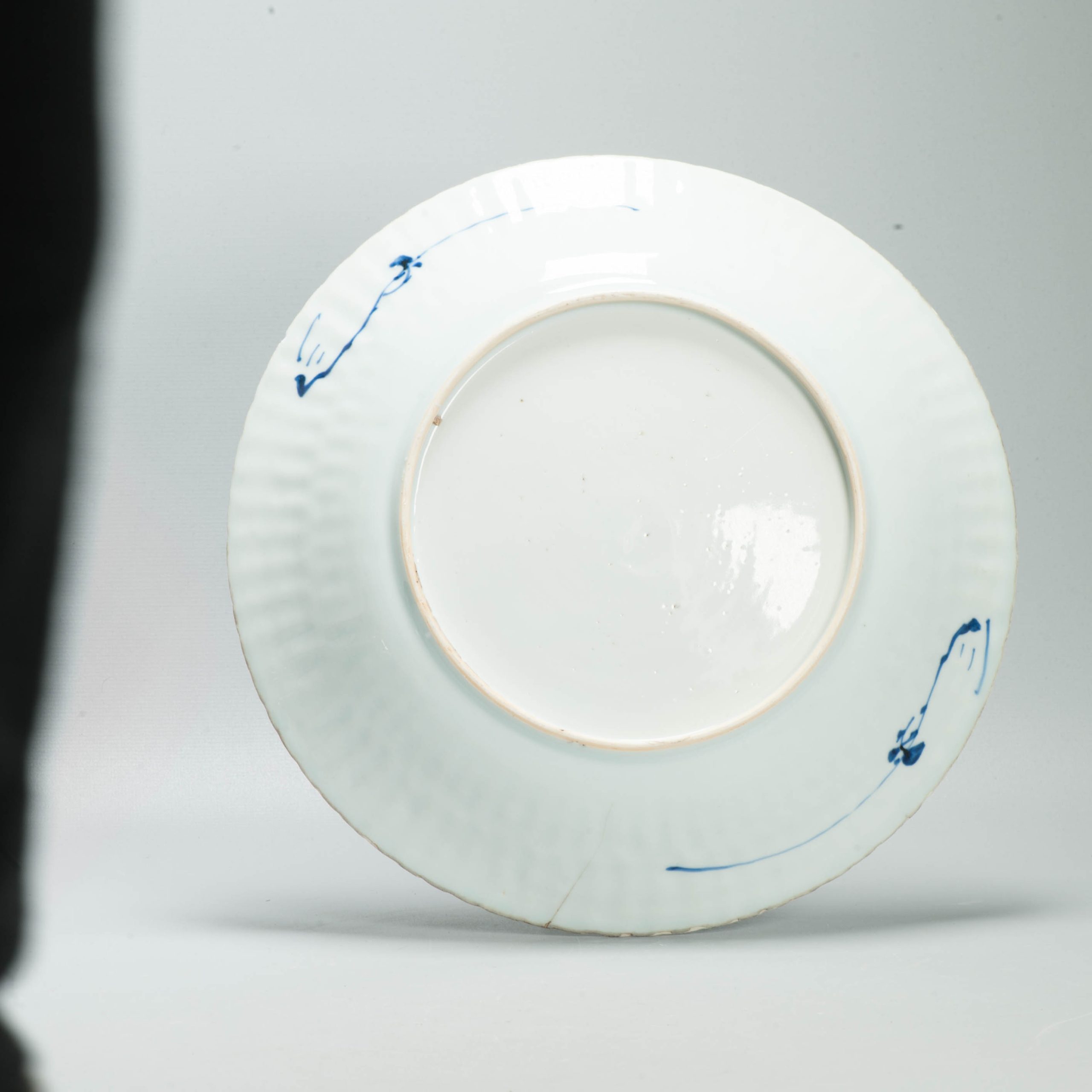 Antique Chinese Kangxi Blue & White Porcelain Dish Flower Basket Floral c.1700 - Image 5