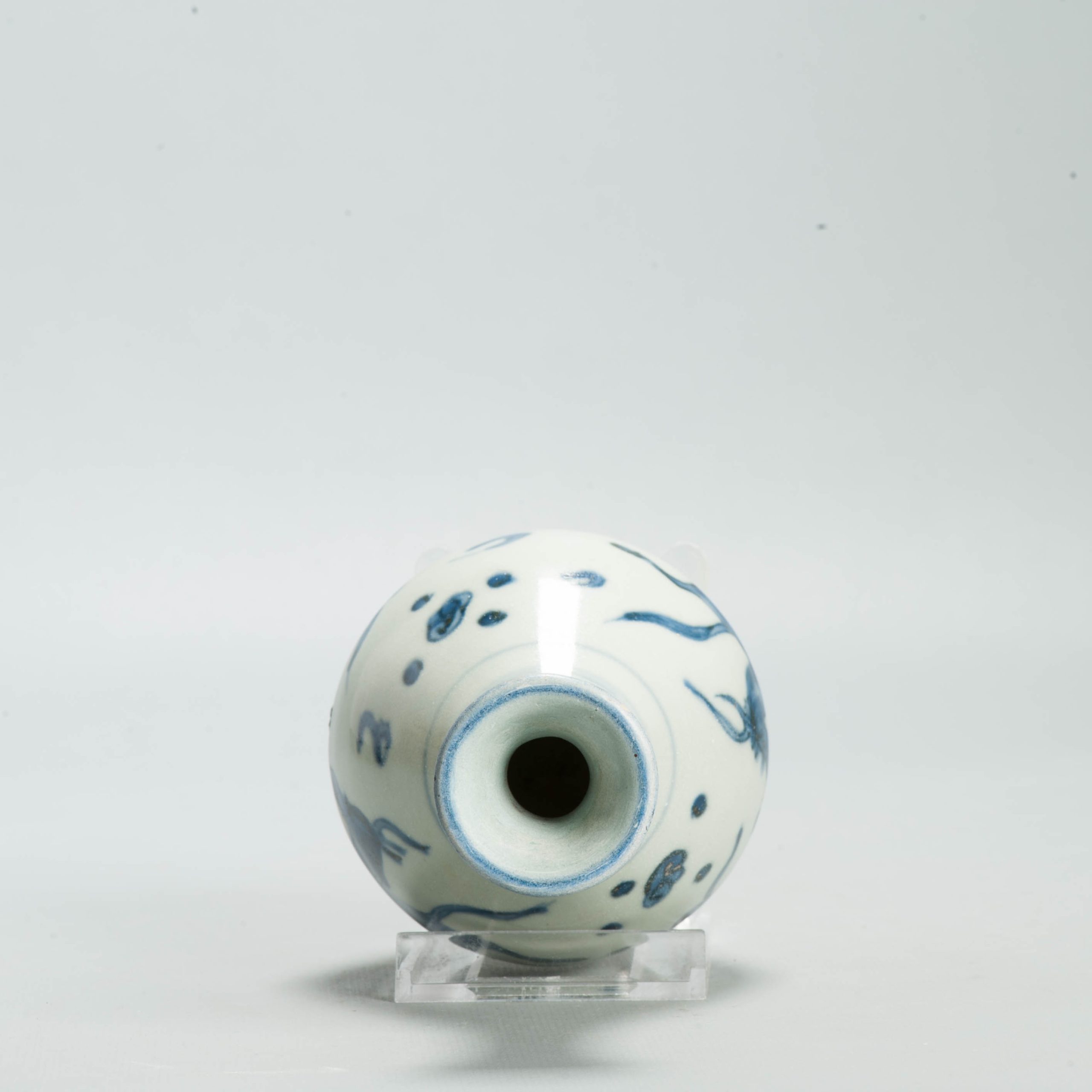 Antique Chinese Ming Blue White Porcelain Bottle Vase Flying Horse 17th C - 图片 12