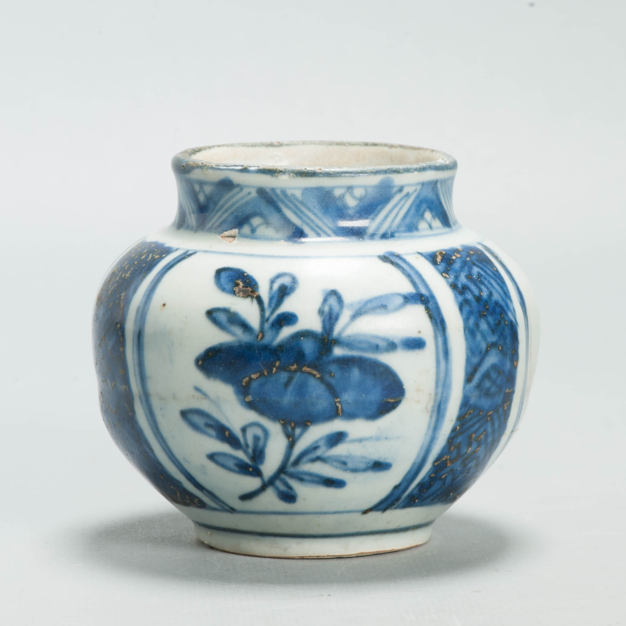 Antique Chinese Ming Kraak Blue White Porcelain Floral Jar Wanli Era c.1600–1640 - 图片 12