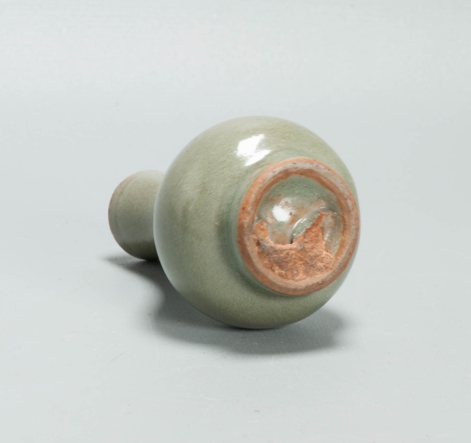 Small Antique Chinese Ming Period Longquan Celadon Pear-Shaped Bottle Vase China - Image 6