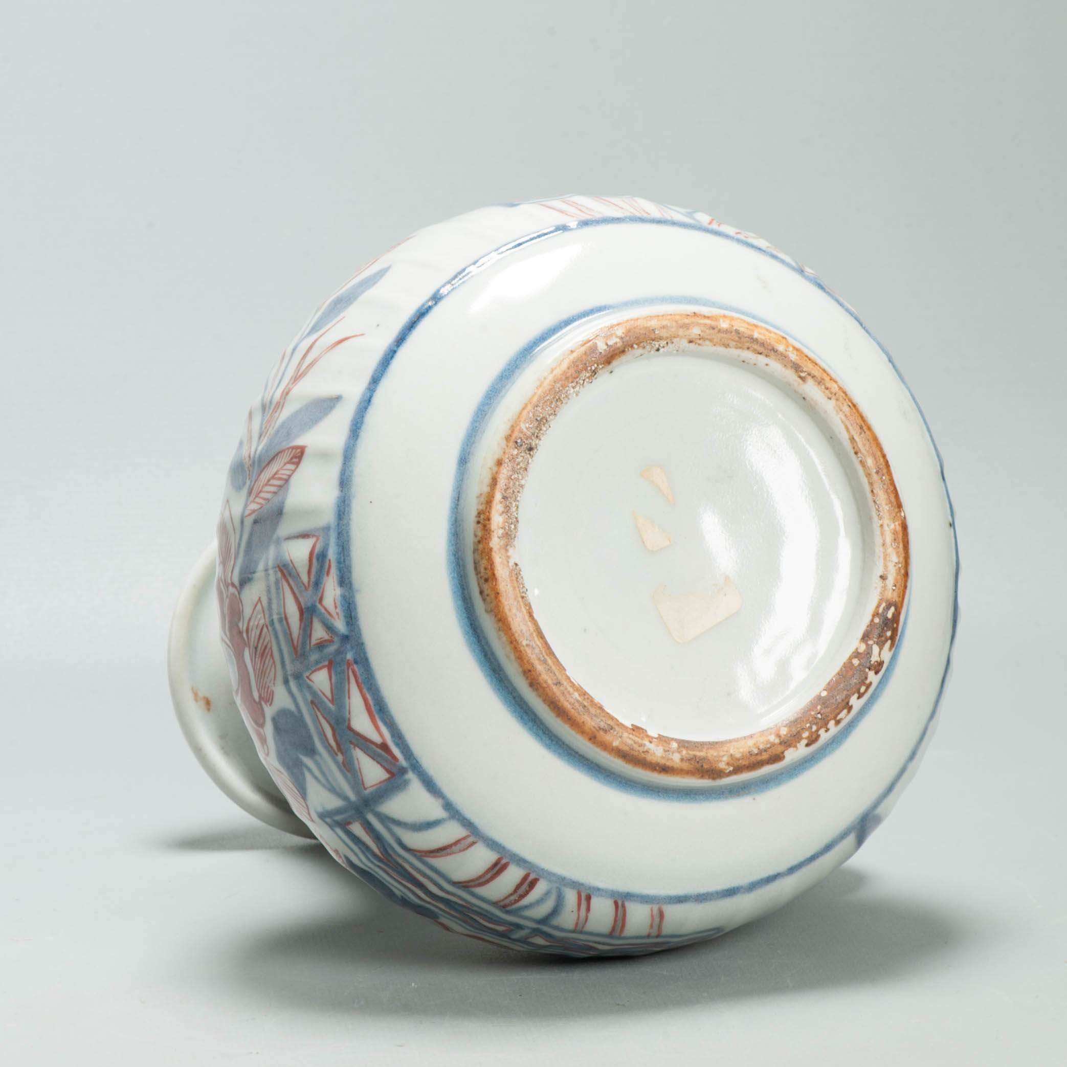 Antique 17C Japanese Arita Imari Porcelain Kendi Ghendi Floral Edo Period Vase - 图片 2