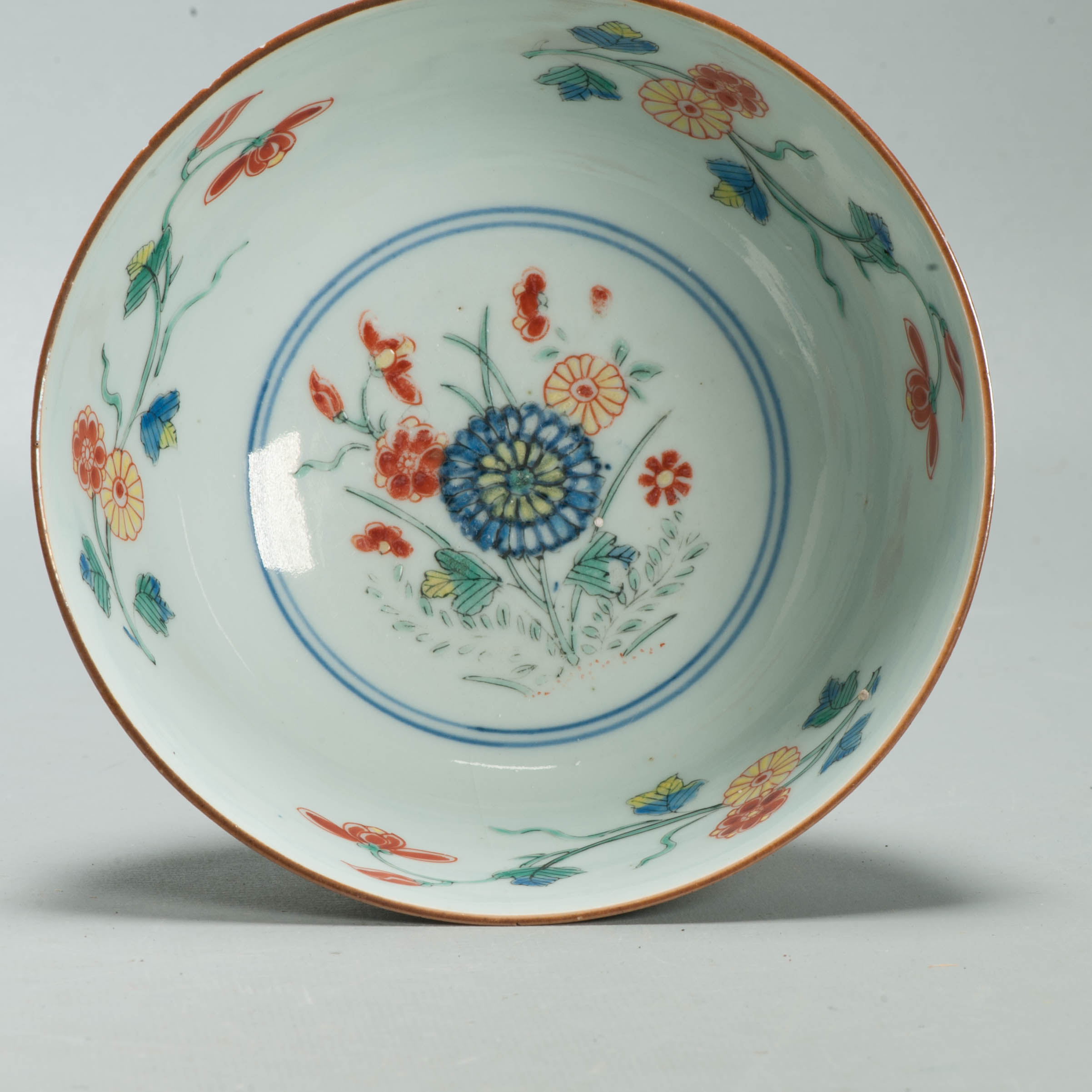 Antique Kangxi Qing Chinese Porcelain Famille Rose Bowl European added Decoration - 图片 16