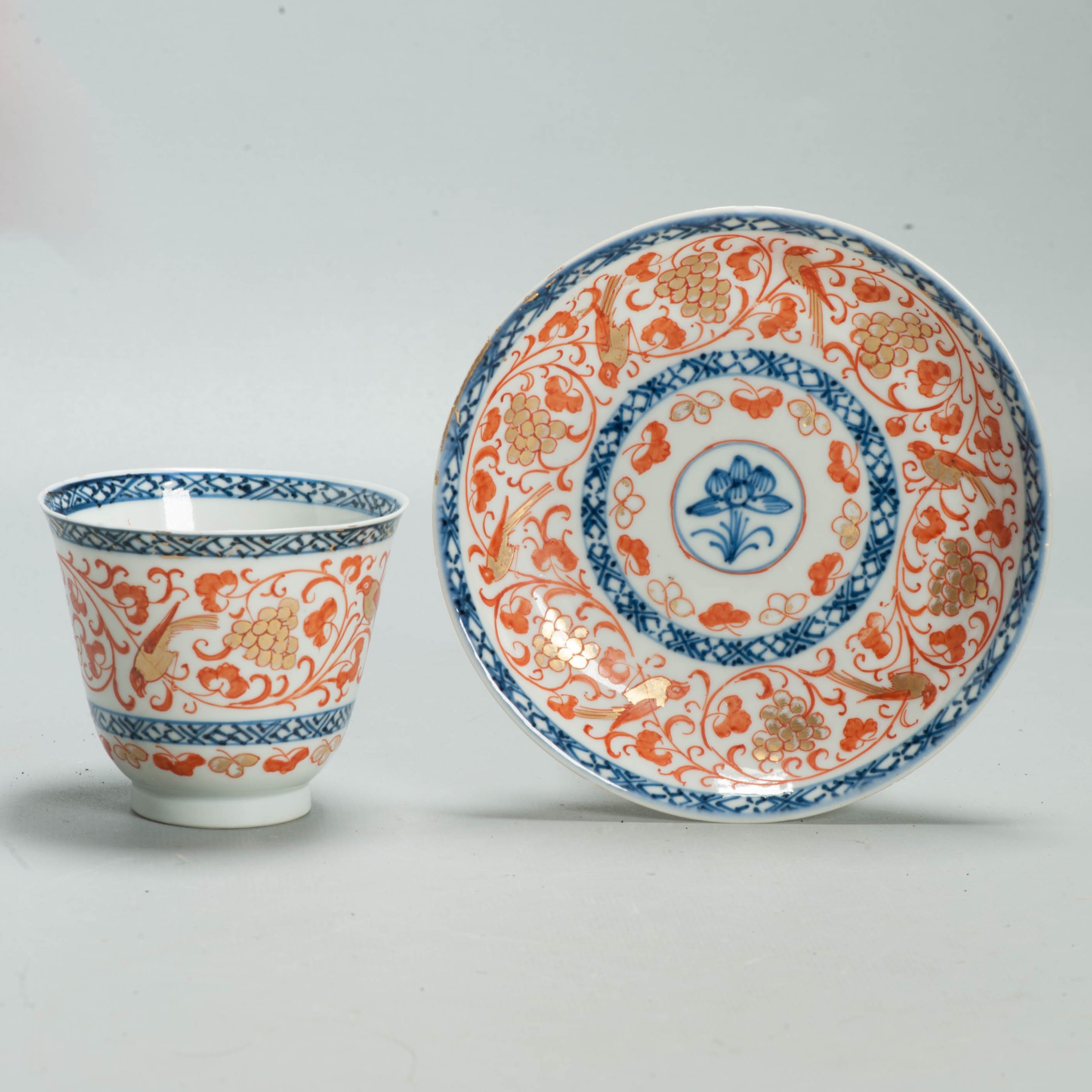 Antique Kangxi Qing Chinese Porcelain Haussmaler Decorated Chocolate Cup Germany - 图片 6