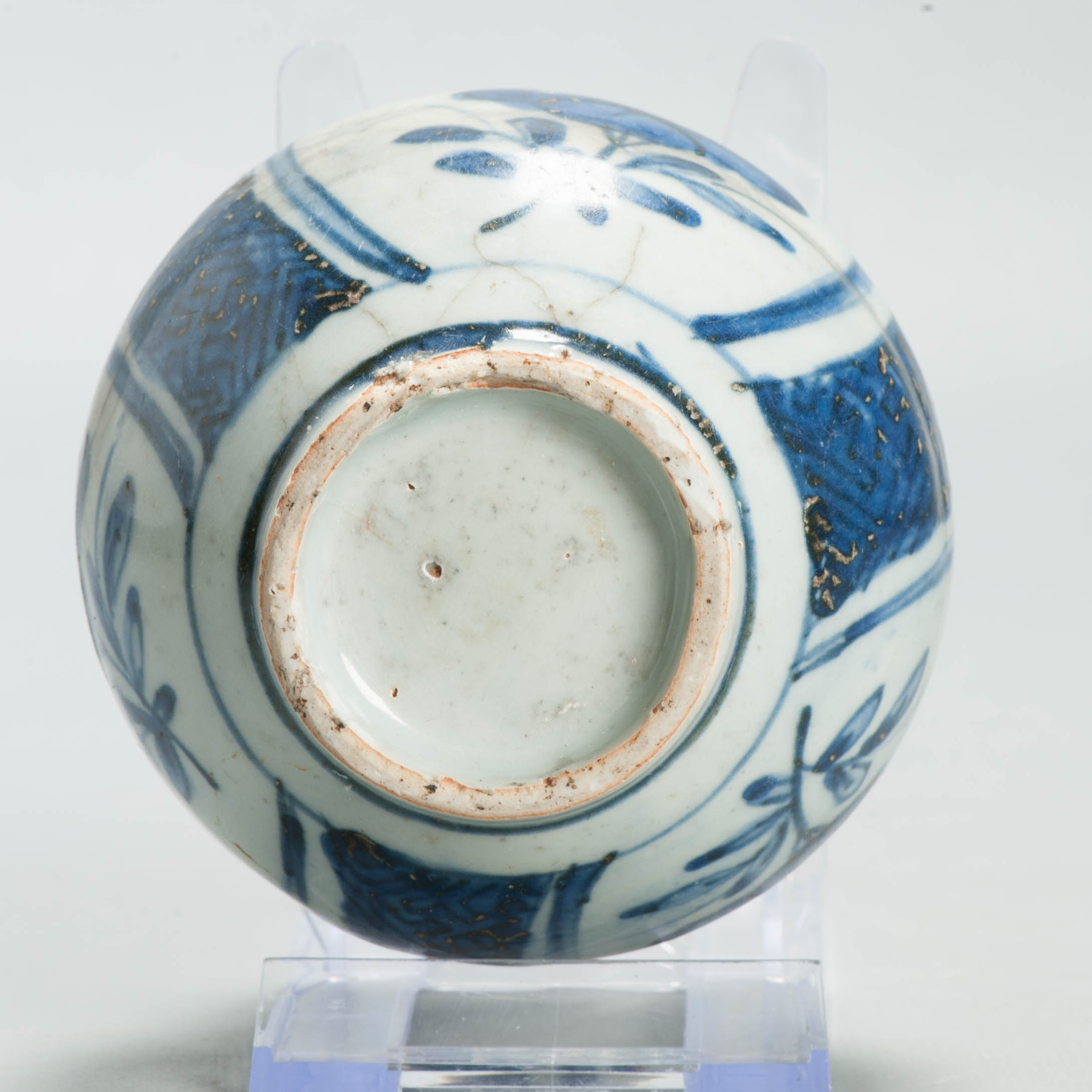 Antique Chinese Ming Kraak Blue White Porcelain Floral Jar Wanli Era c.1600–1640 - 图片 14