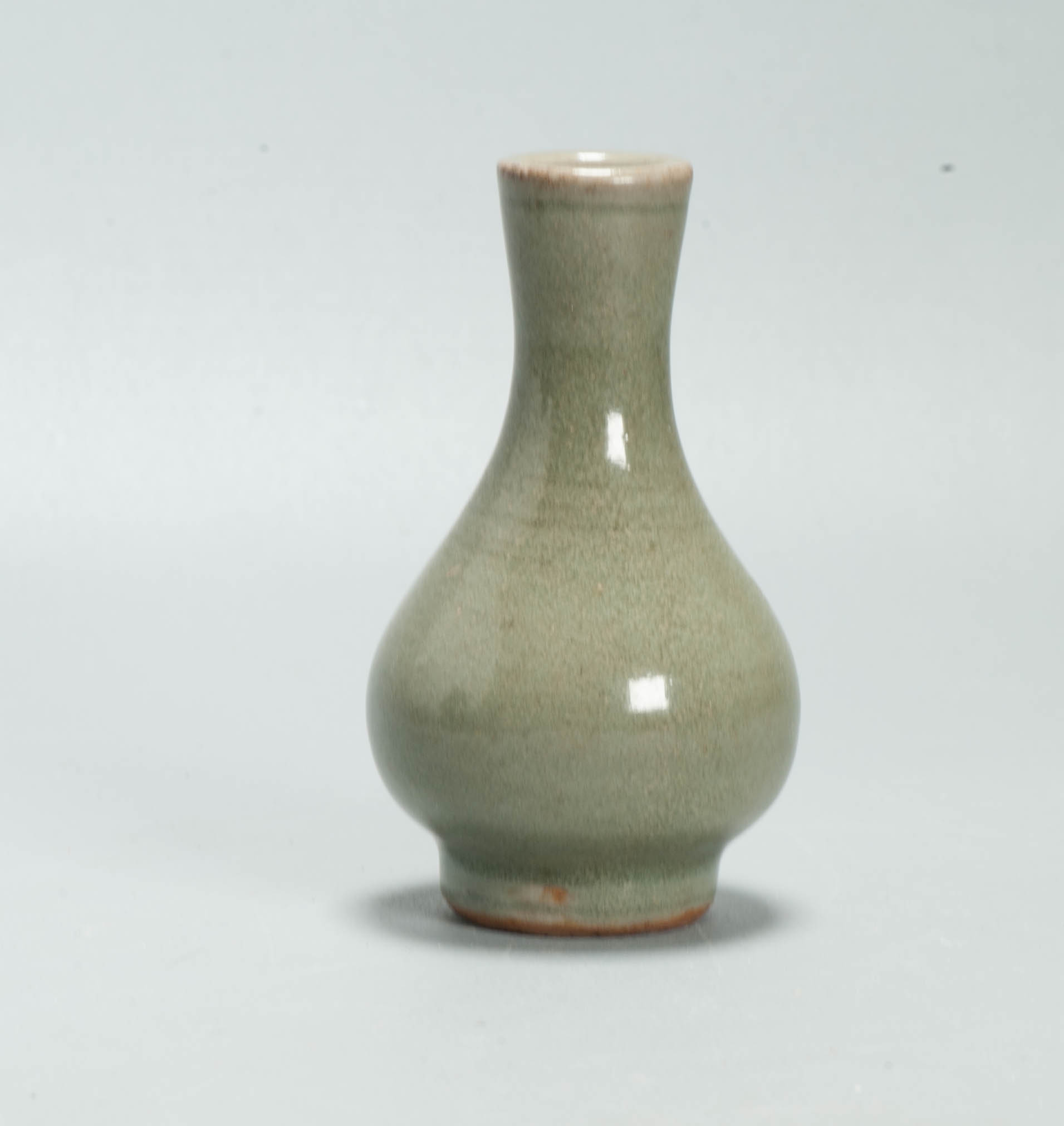 Small Antique Chinese Ming Period Longquan Celadon Pear-Shaped Bottle Vase China - Image 9