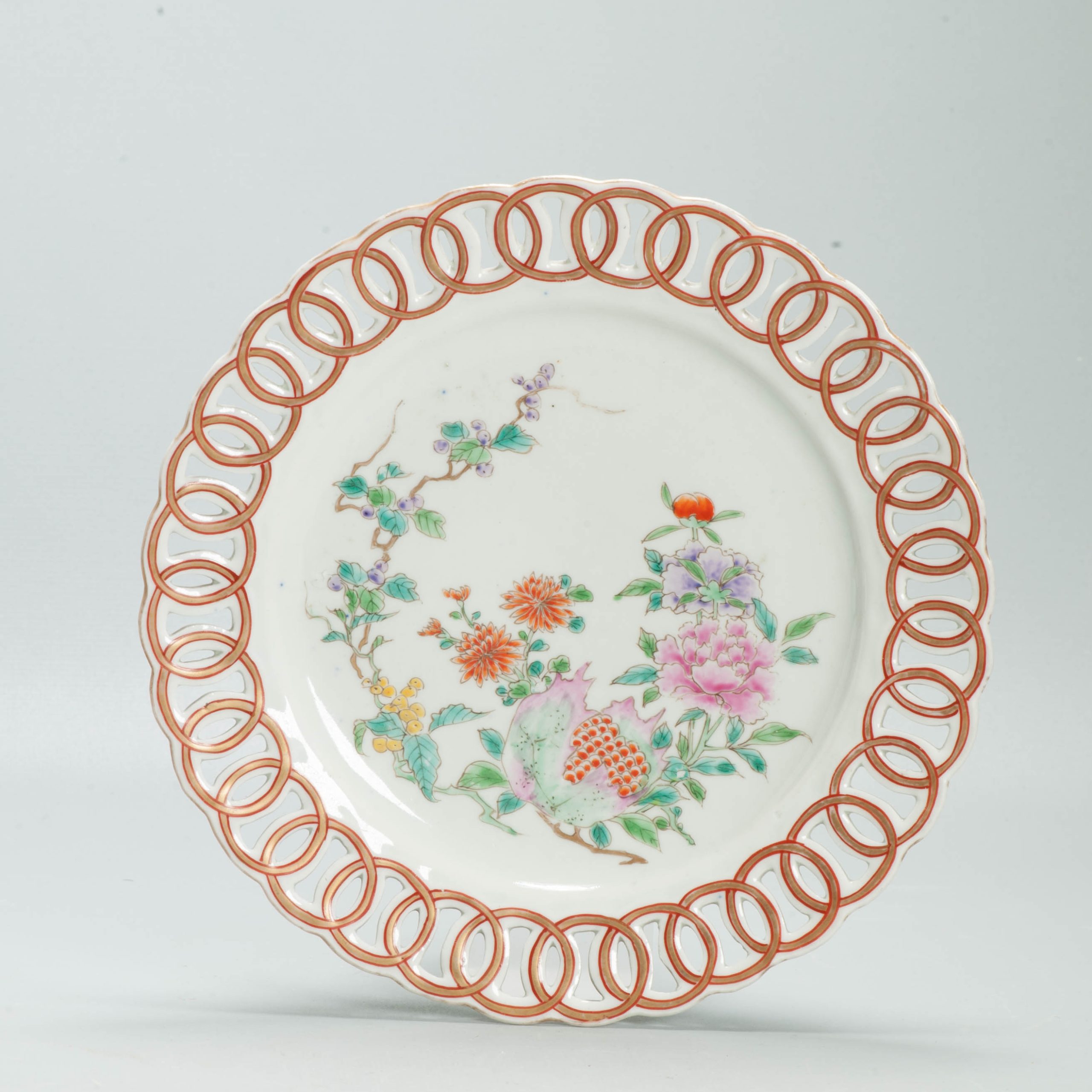 3 Antique Porcelain Plates Japanese Chinese & French Samson Famille Rose 18/19C - Image 6