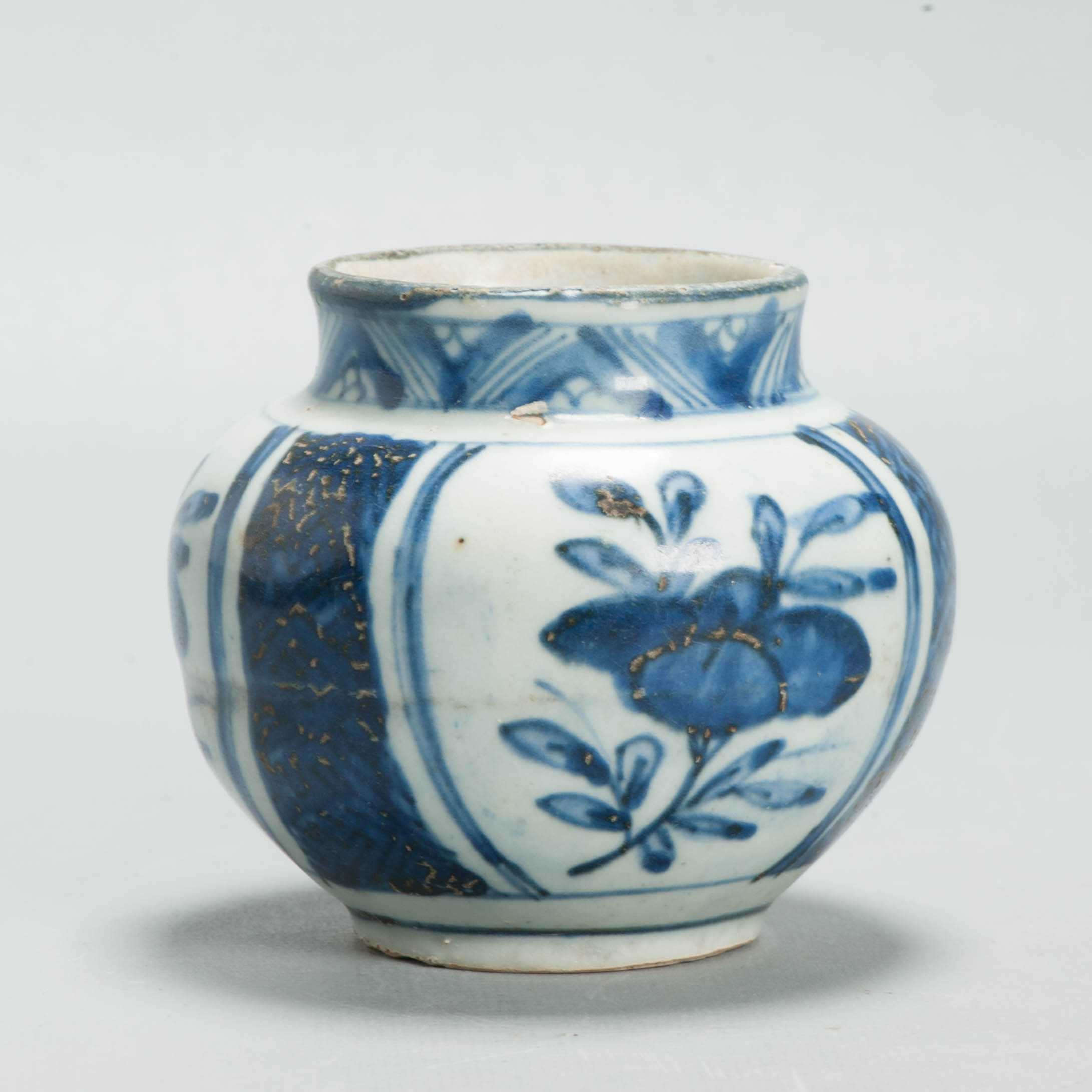 Antique Chinese Ming Kraak Blue White Porcelain Floral Jar Wanli Era c.1600–1640 - 图片 10