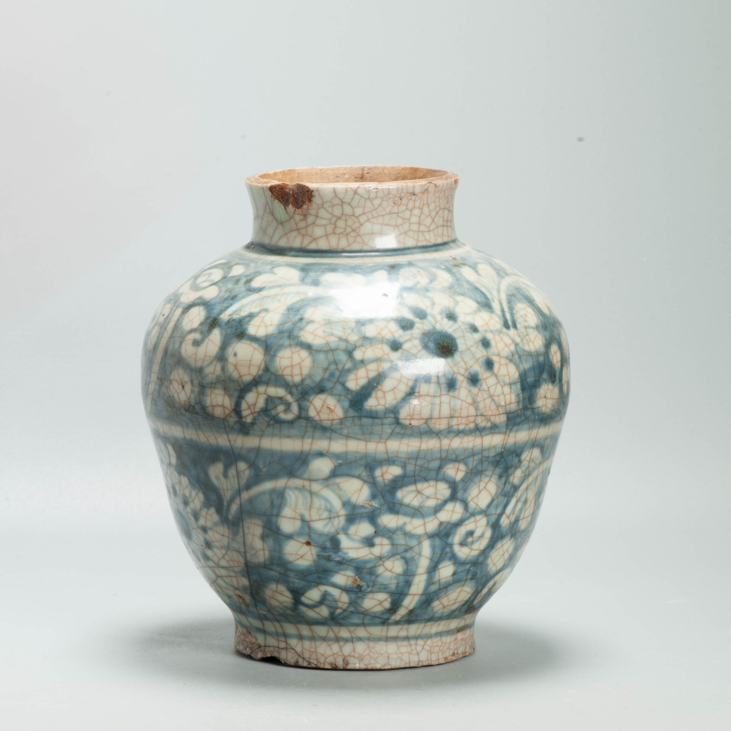 Antique Chinese Zhangzhou Swatow Blue White Porcelain Jar Ming 16th 17th Century - Image 8
