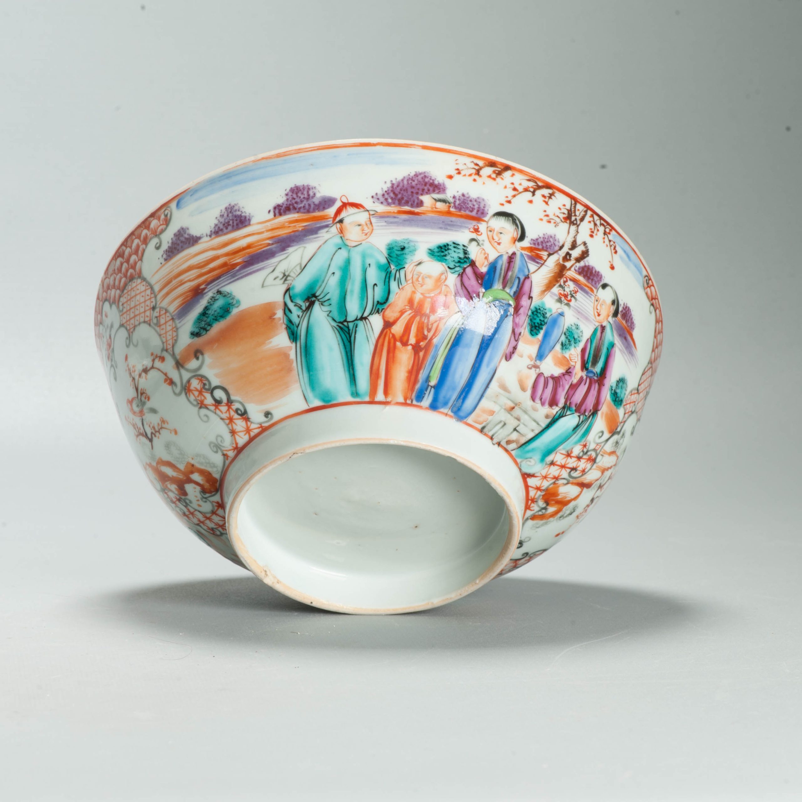 Antique 1740-1750 Chinese Porcelain Bowl China Figural Rose Qianlong Period - Image 15